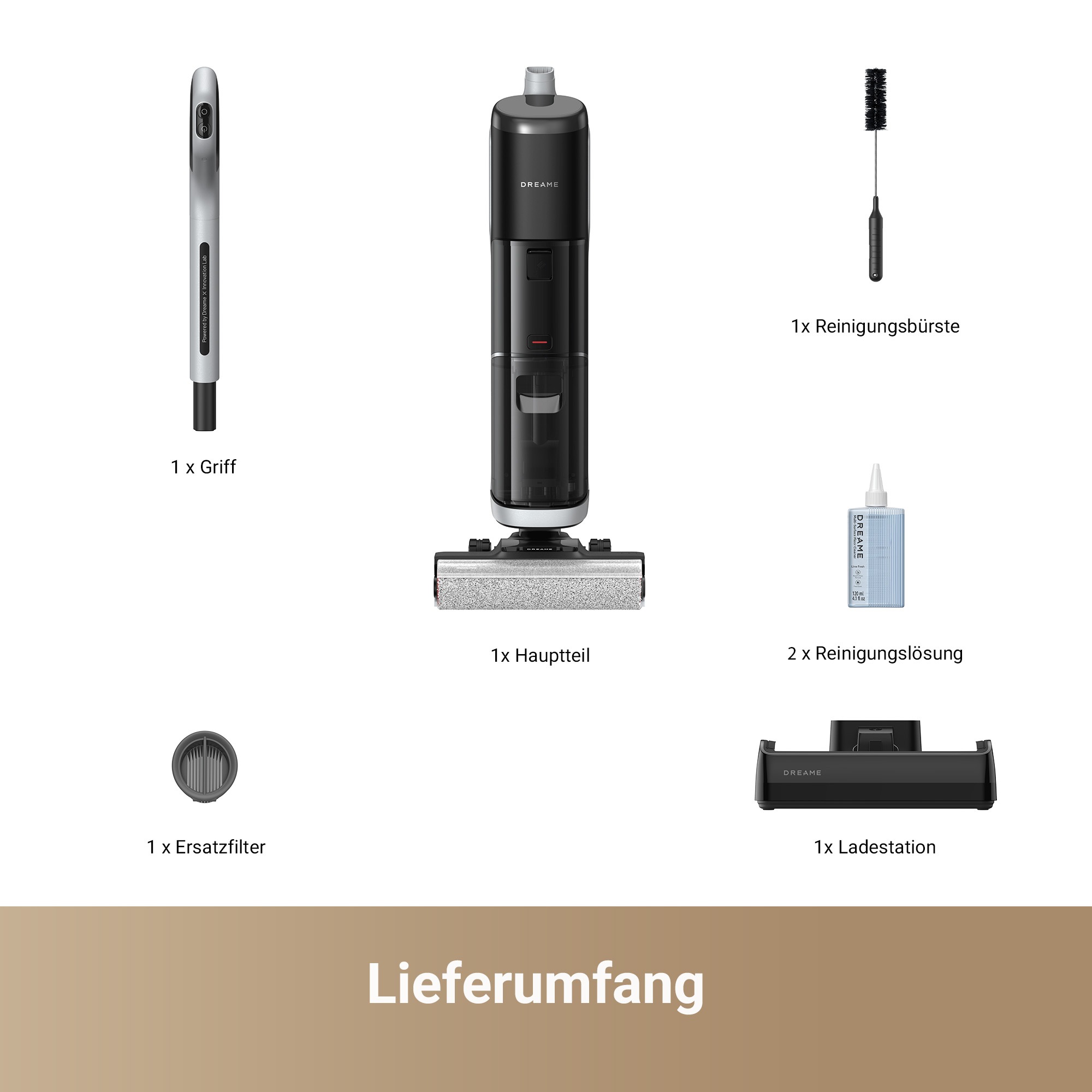 Dreame Nass-Trocken-Sauger »Dreame H14pro mit 18.000 Pa Saugkraft« Flexible und gründliche 180° Reinigung , schnelle Trocknung der Bürste
