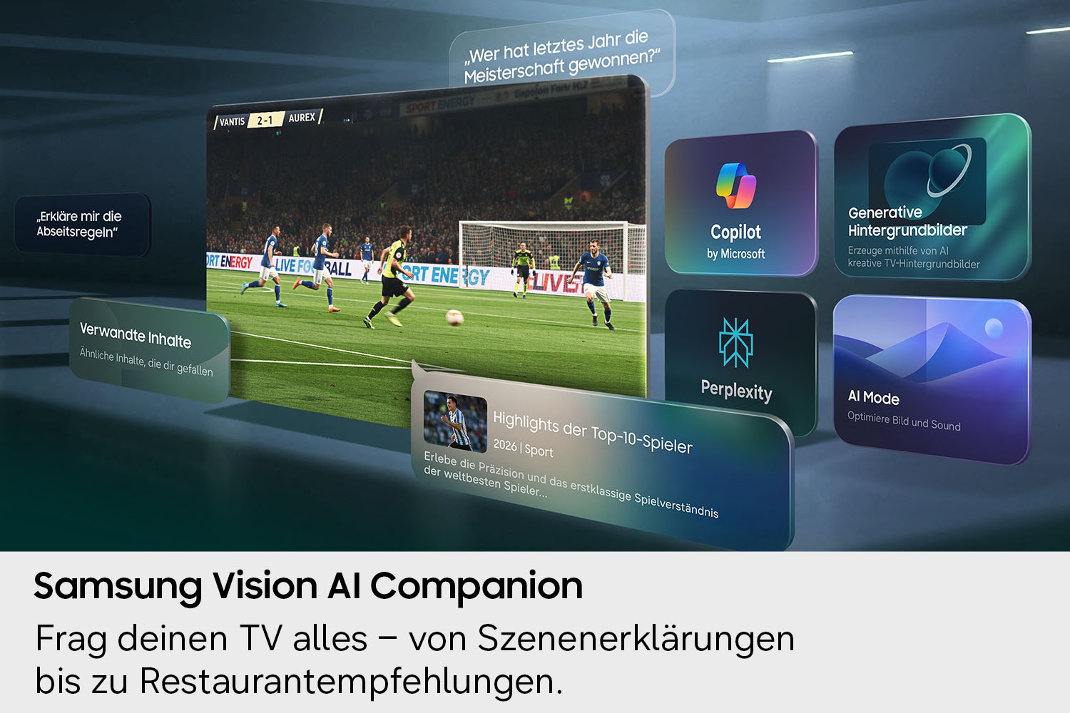 Samsung QLED-Fernseher »GQ85QN70HAU« 214 cm/85 ″ Smart-TV Real QLED, Quantum-Mini-LEDs, Gaming Hub mit 144 Hz, Adaptive Sound+