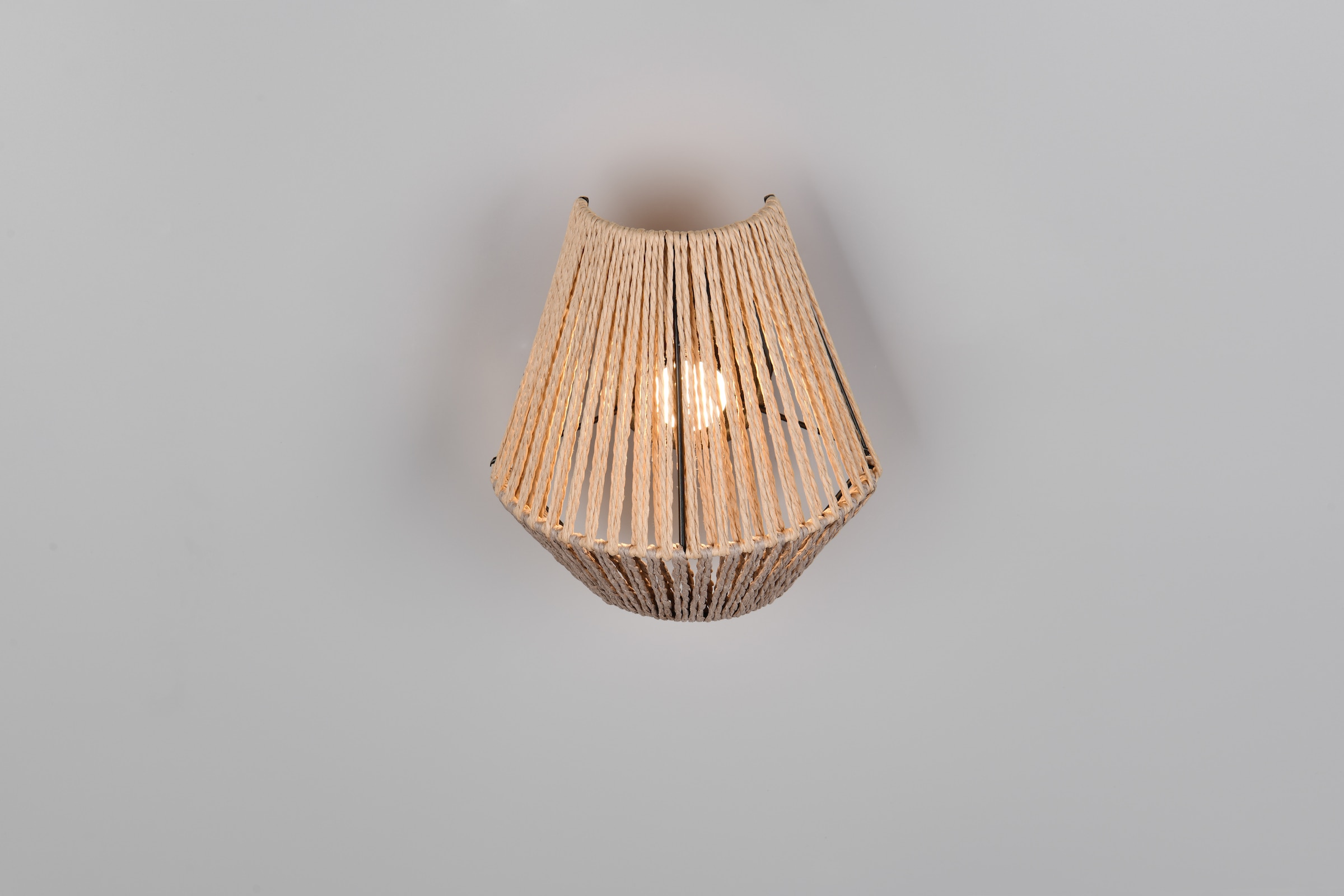 REALITY Leuchten LED Wandleuchte »LIRA, Akku Wandlampe, USB Ladeanschluss, 1,5W 140 Lumen 3000K warmweiß« LED-Board 1 Stk. Warmweiß Lampenschirm aus Papiergarn, Touchdimmer, max 8h Akkulaufzeit