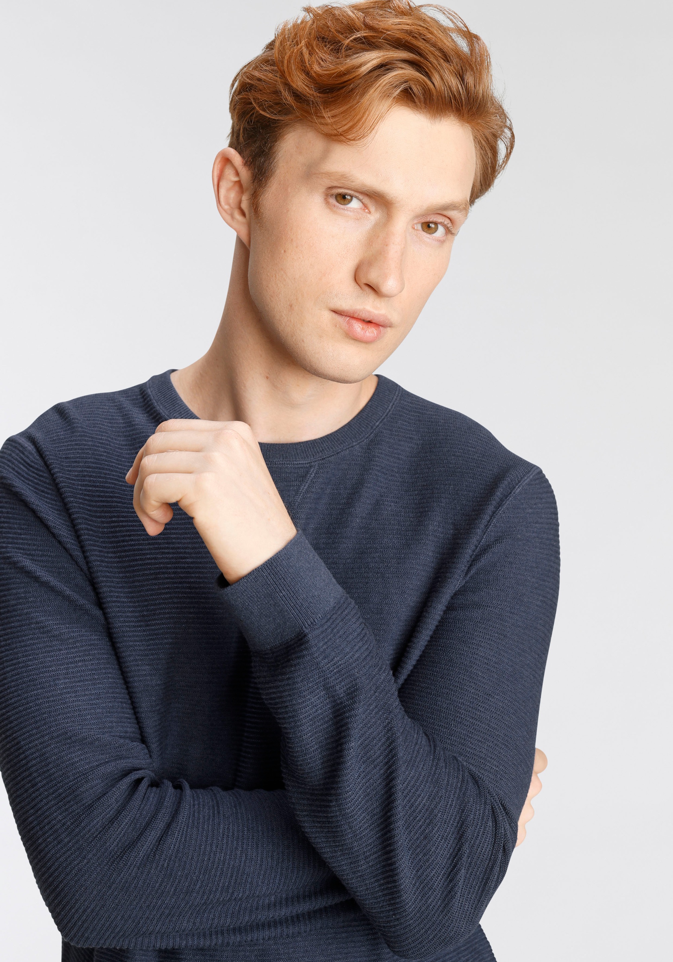 OLYMP Rundhalspullover »OLYMP Strick Casual«
