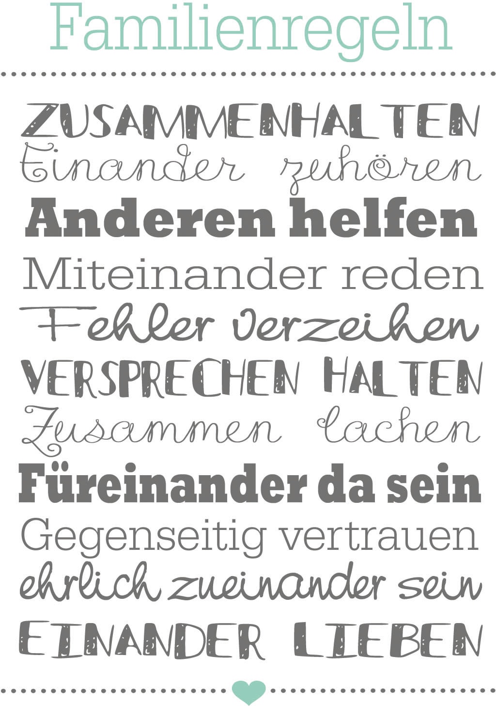 Raten auf Leinwandbild St.) (1 »Familienregeln«, Bönninghoff kaufen