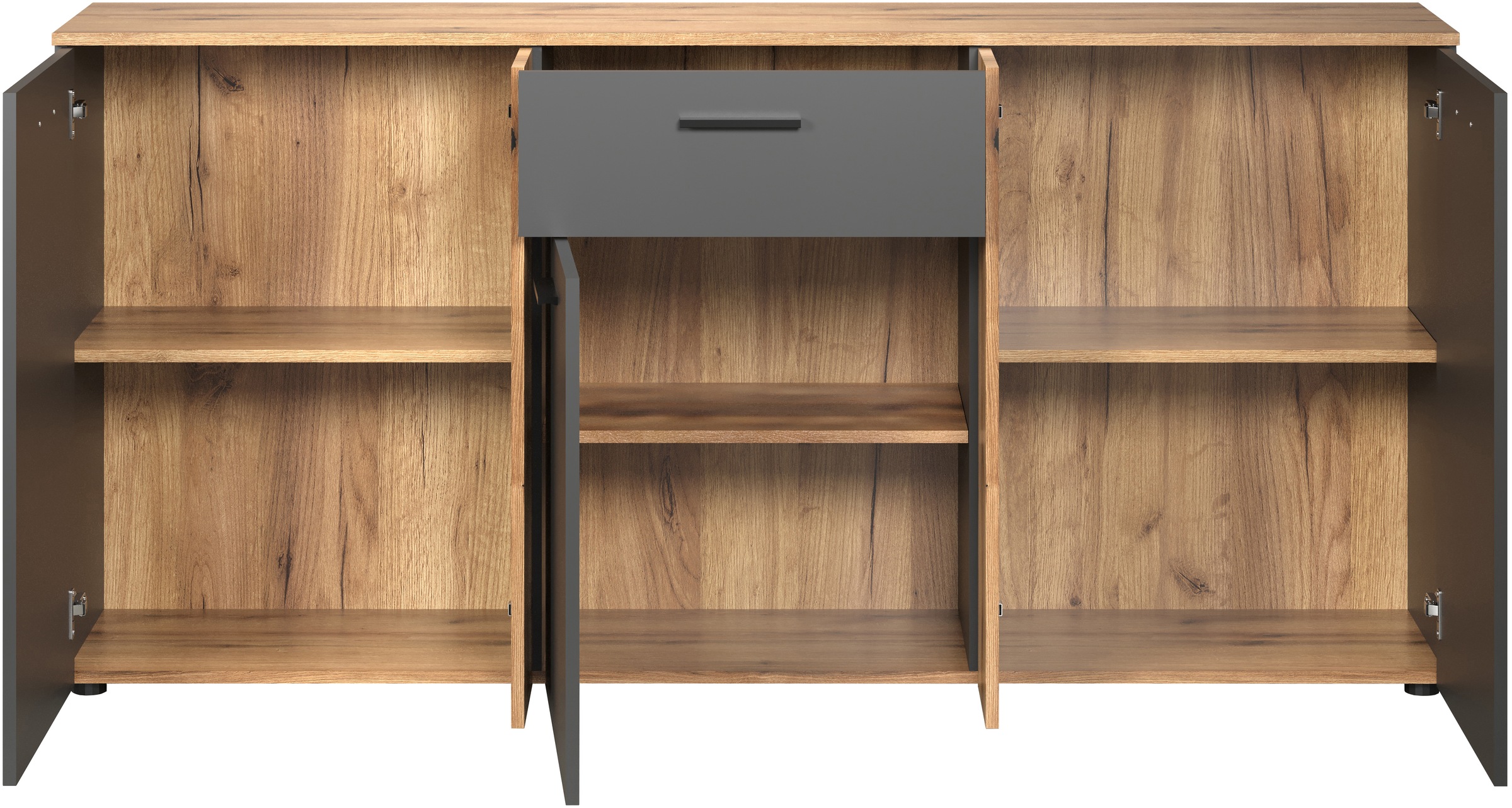 INOSIGN Kommode »Estepona«, Sideboard mit anpassbaren Türen mit Rillen-Optik