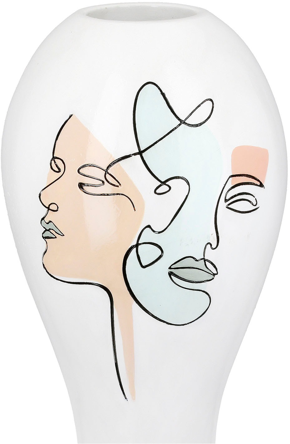 Casablanca by Gilde Tischvase »Vase bauchig Voir weiß H. 36 cm«, (1 St.)