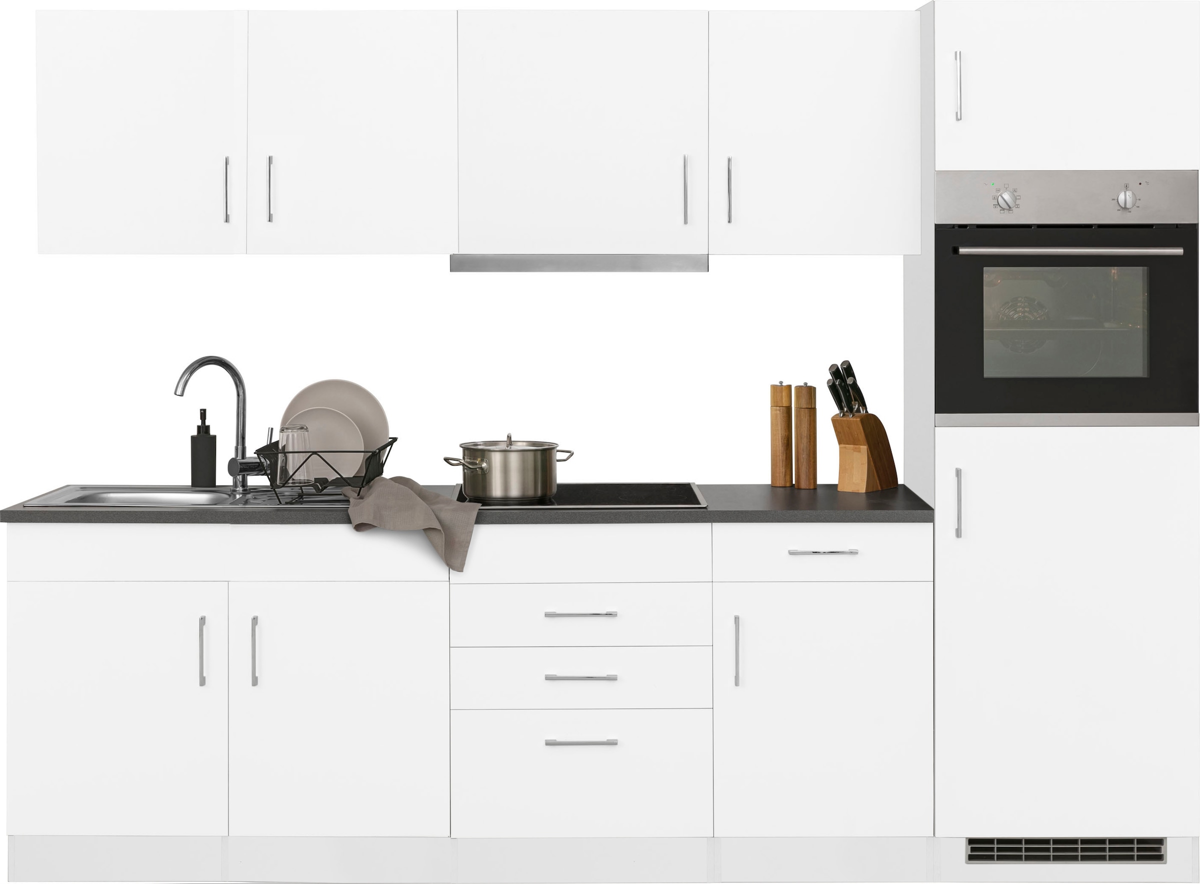 HELD MÖBEL Küchenzeile auf E-Geräten, mit Rechnung 270 mit cm, wahlweise Breite »Paris«, bestellen Induktionskochfeld