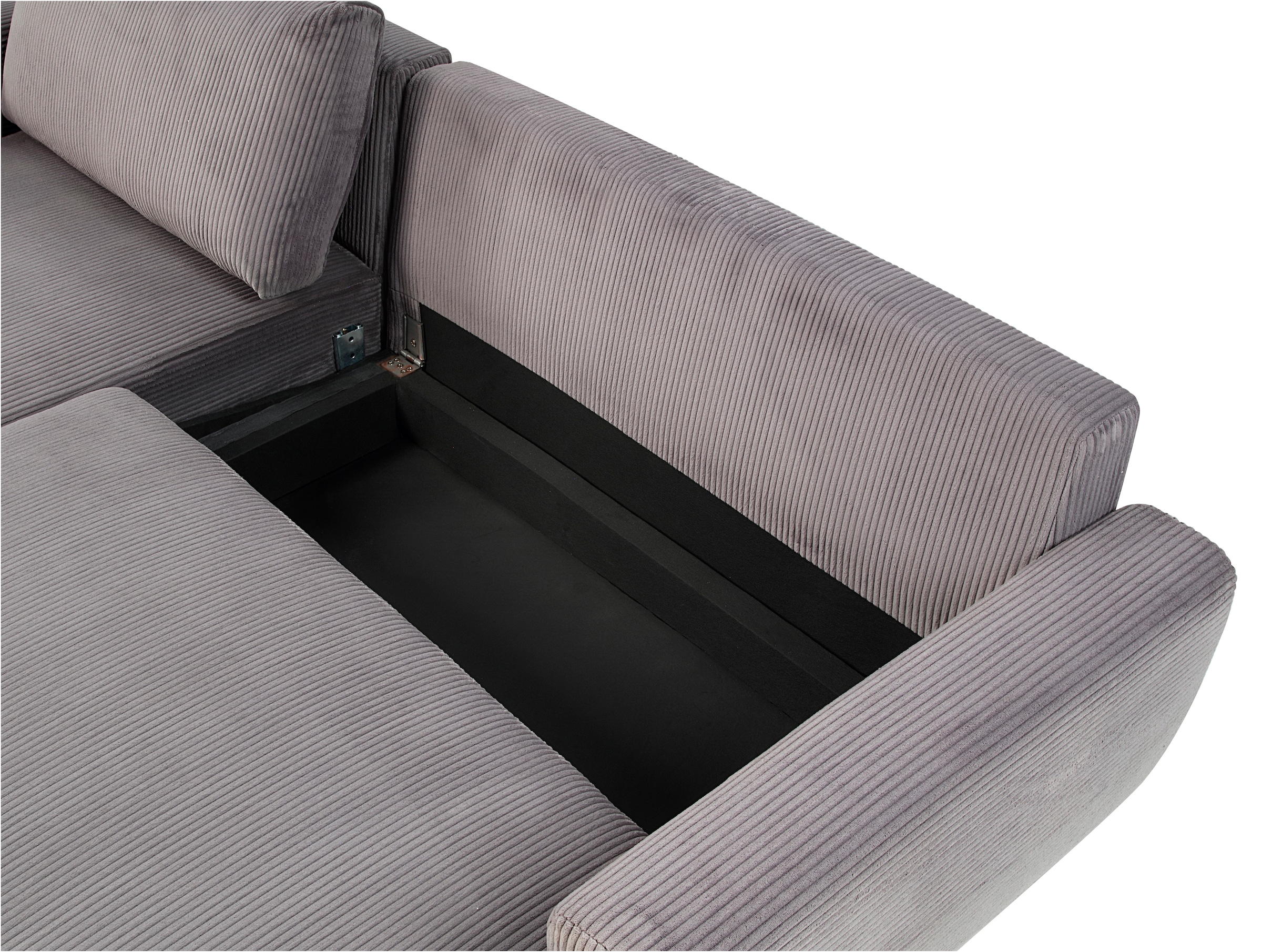 ATLANTIC home collection Ecksofa »Leonid L-Form«, mit Schlaffunktion und Bettkasten