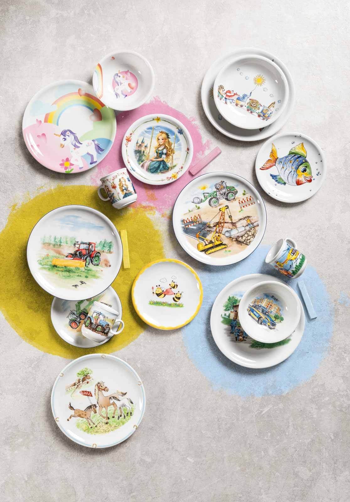 Seltmann Weiden Kindergeschirr-Set »Kindergeschirr Set Compact Bunte Tierwelt 5er Set bunt« Spülmaschinengeeignet, Mikrowellengeeignet, Ofenfest, Salamandergeeignet, Kühlschrankgeeignet, Gefrierschrankgeeignet