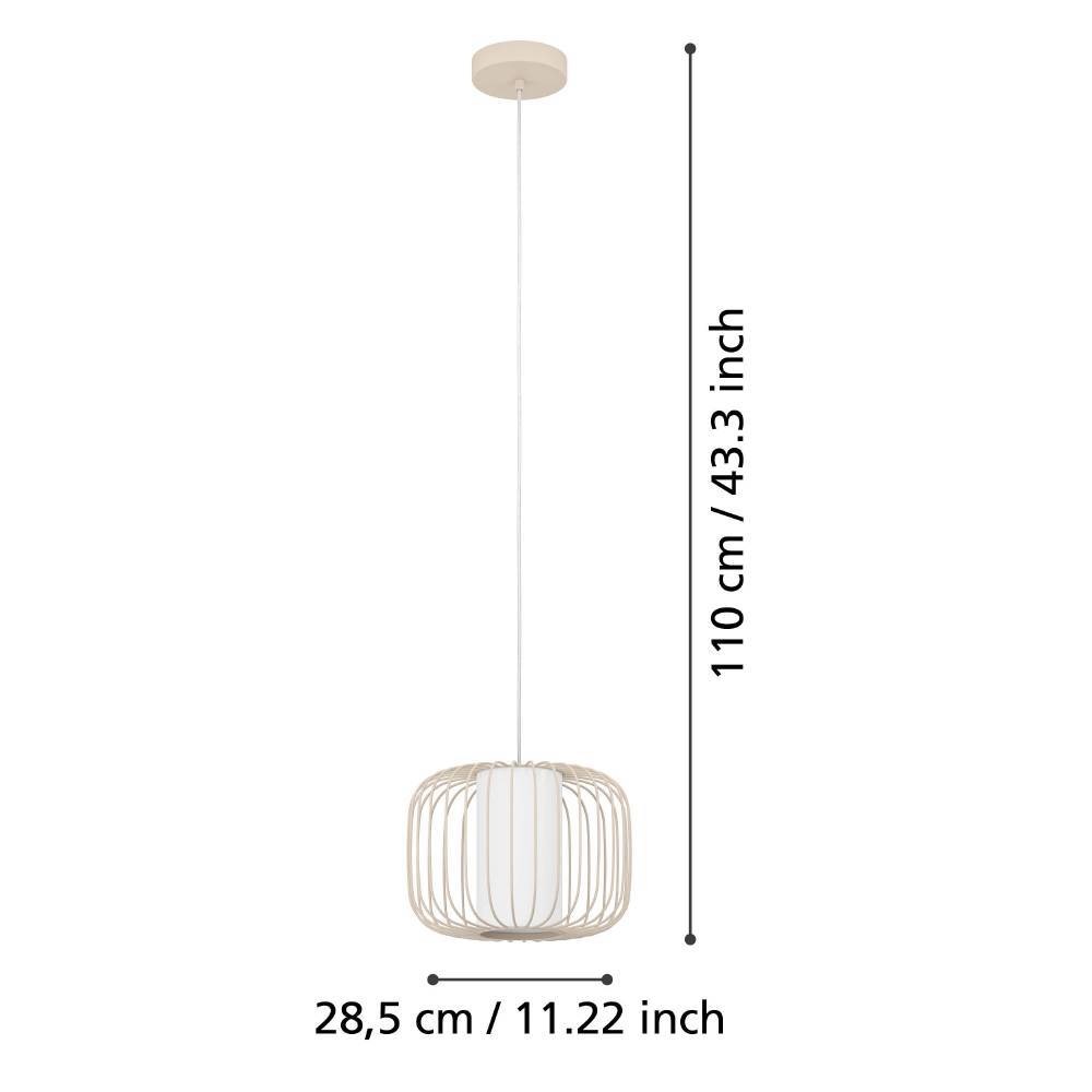 EGLO Hängeleuchte »TERRAROSA«, 1 flammig-flammig, Pendelleuchte, Metall in Sandfarben und Textil in Weiß, E27, Ø 28,5 cm