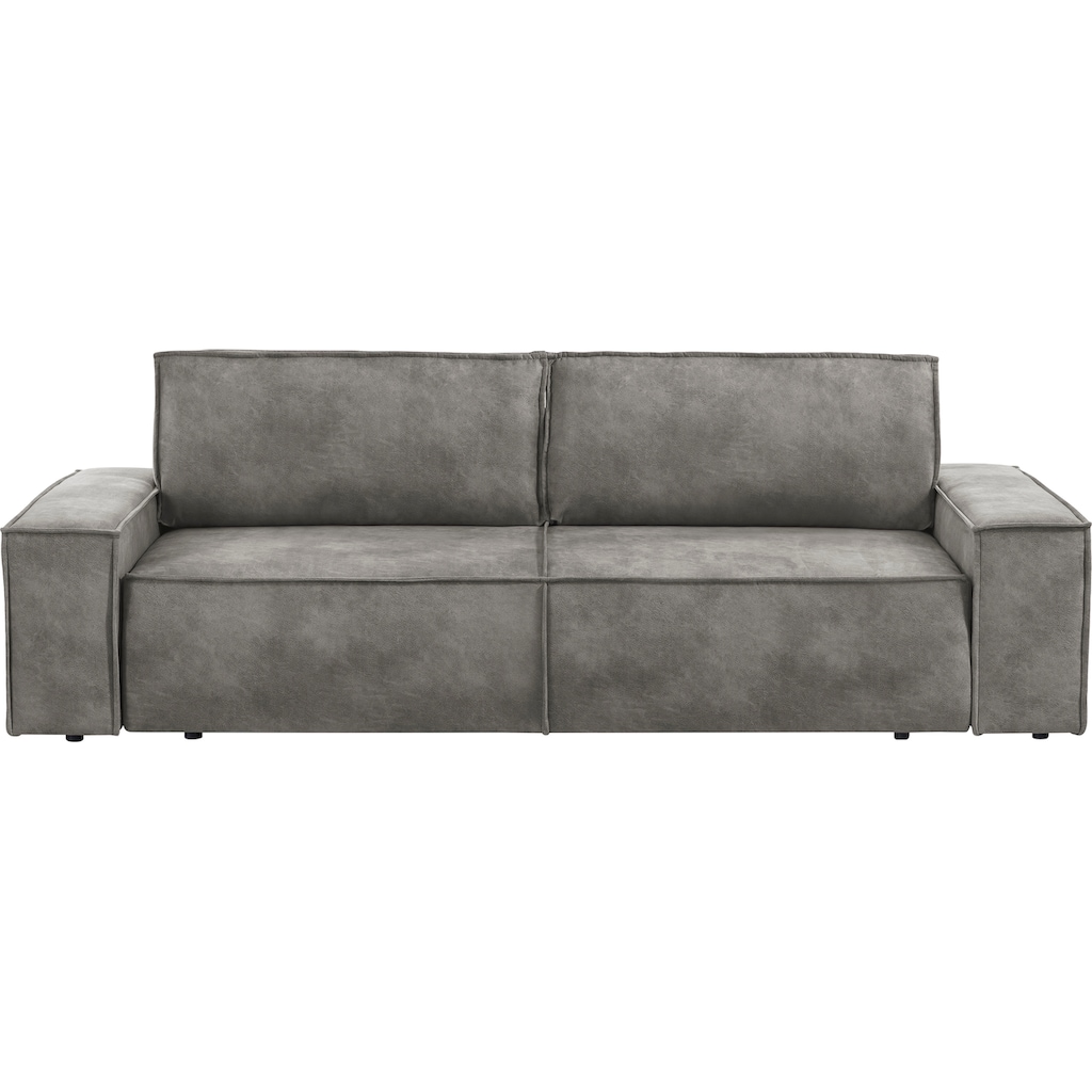 Home affaire 3-Sitzer »SHERWOOD Schlafsofa (257cm) Cord, Samtvelours, Vintage-Lederoptik«