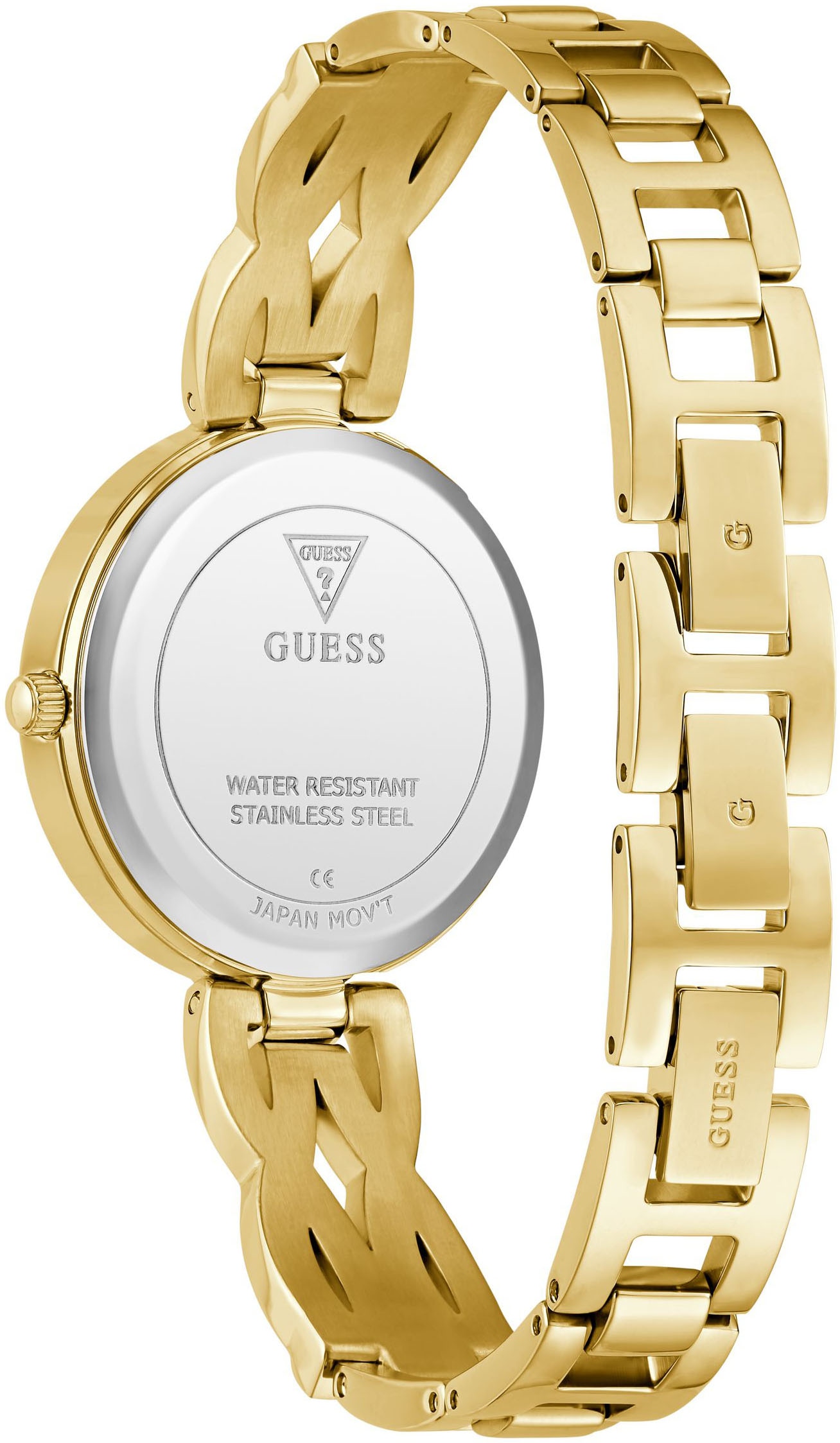 Guess Quarzuhr »CORAL« Armbanduhr, Damenuhr, Edelstahlarmband