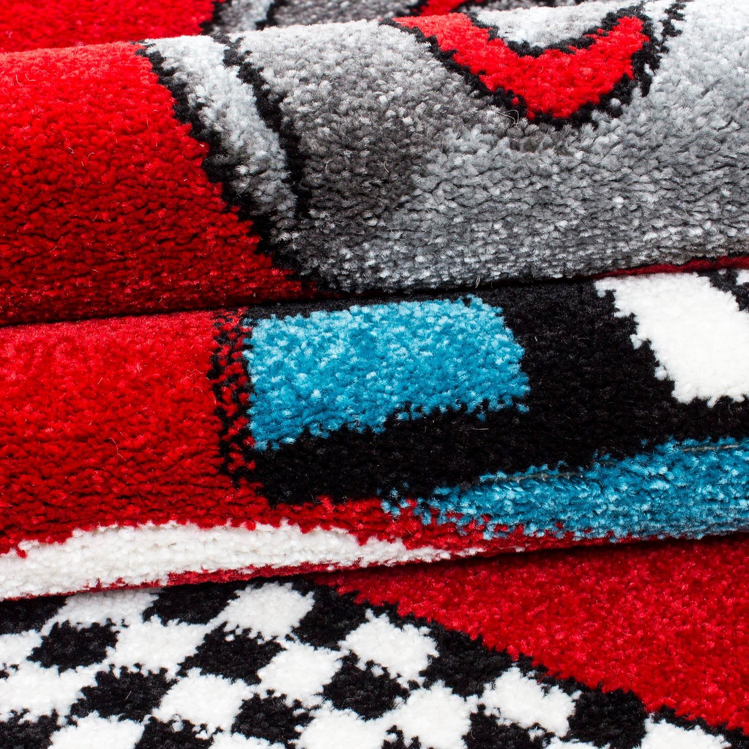 Ayyildiz Teppiche Kinderteppich »Kids 460« rechteckig 12 mm Höhe Kurzflor, Motiv Rennwagen, Auto, Spielteppich