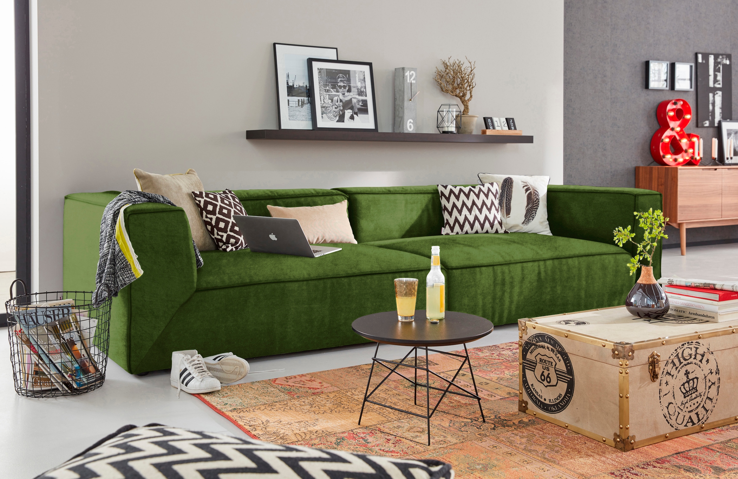 ATLANTIC home collection Big-Sofa »Bjoern«, mit Cord-Bezug, XXL-Sitzfläche,  mit Federkern, frei im Raum stellbar auf Raten bestellen