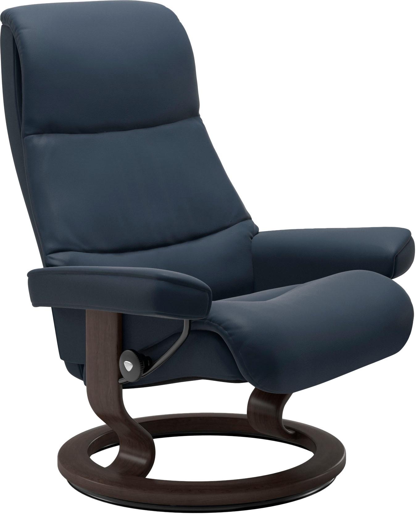 Stressless® Relaxsessel »View«, (Set, Relaxsessel mit Hocker), mit Classic Base, Größe S,Gestell Wenge