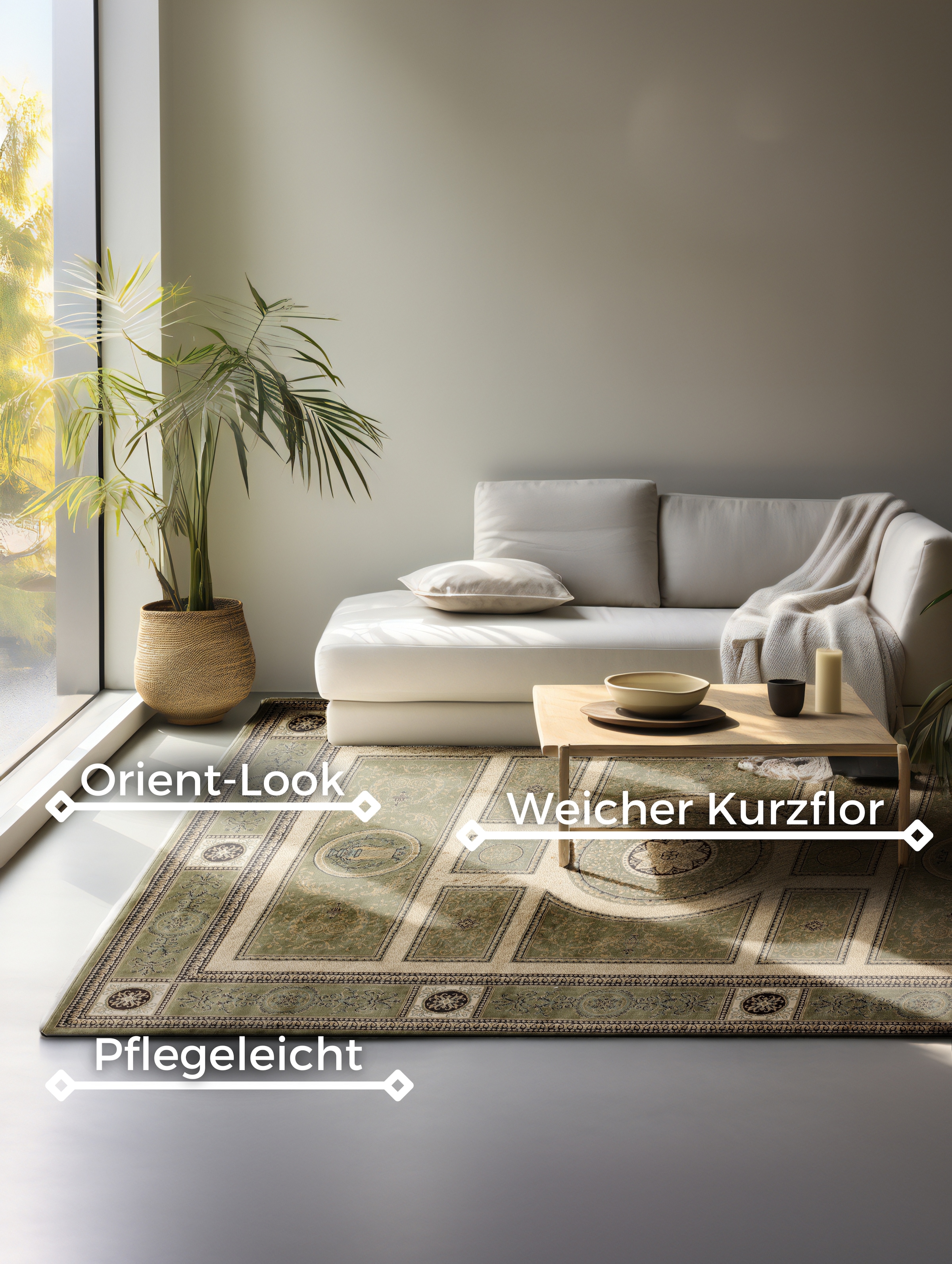 NORTHRUGS »Guzara« rechteckig 8 mm Höhe Orient Optik, Läufer, strapazierfähig, pflegeleicht, robust