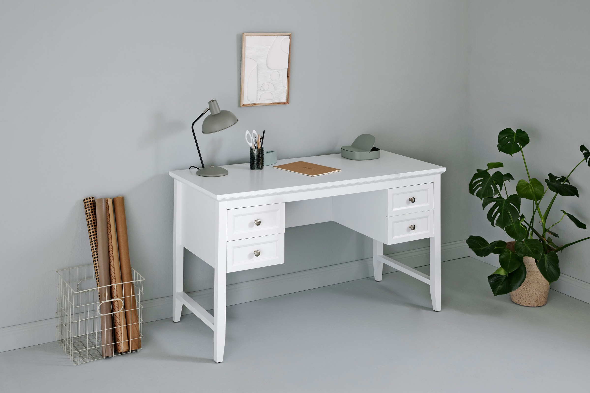 Jahnke Schreibtisch »CLASSIC D 130«, (1 St.), Schreibtisch, 4 Schubladen, Breite 130 cm
