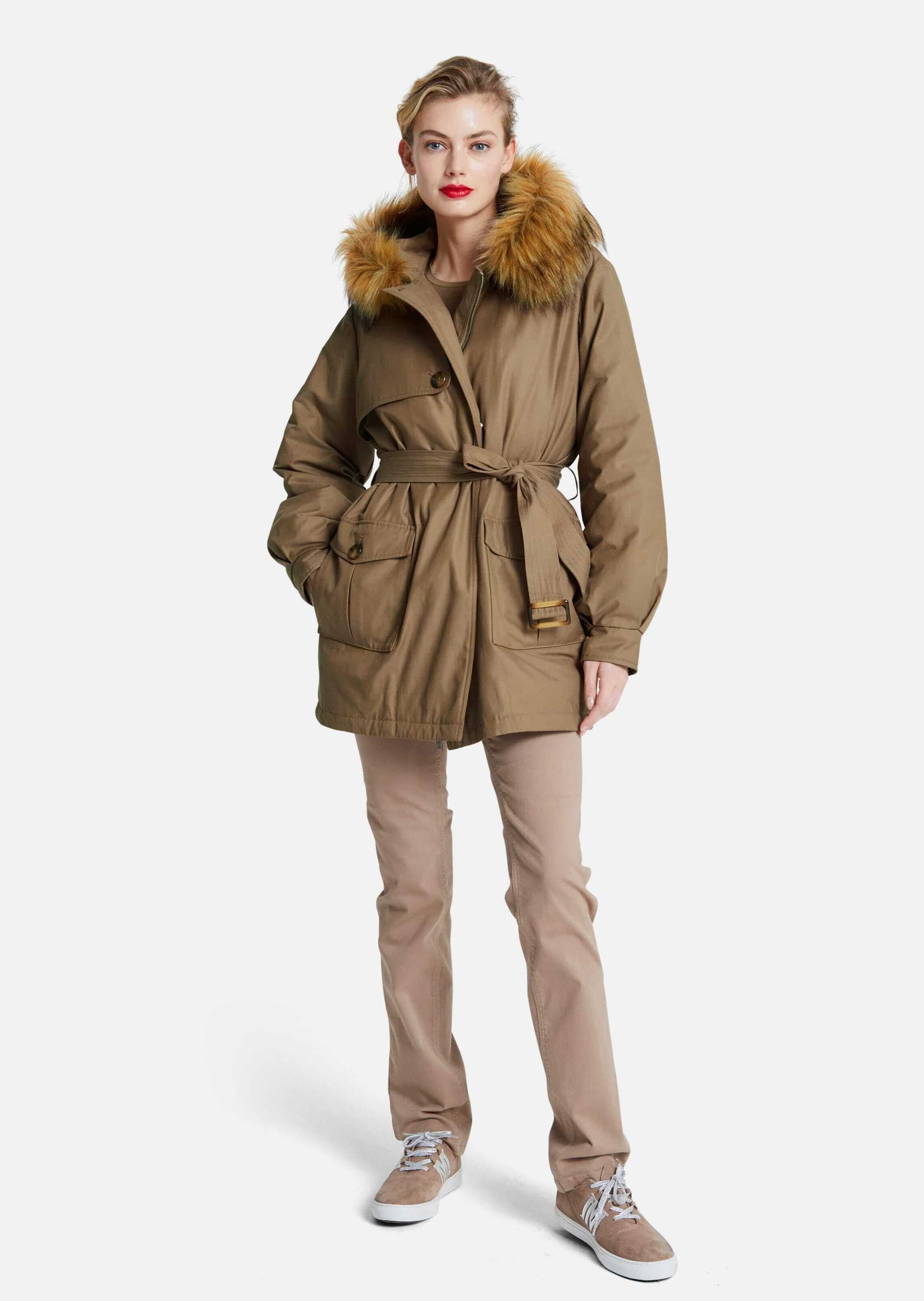 MADELEINE Trenchcoat »Parka Parka mit Kapuze und abnehmbarem Fake-Fur«