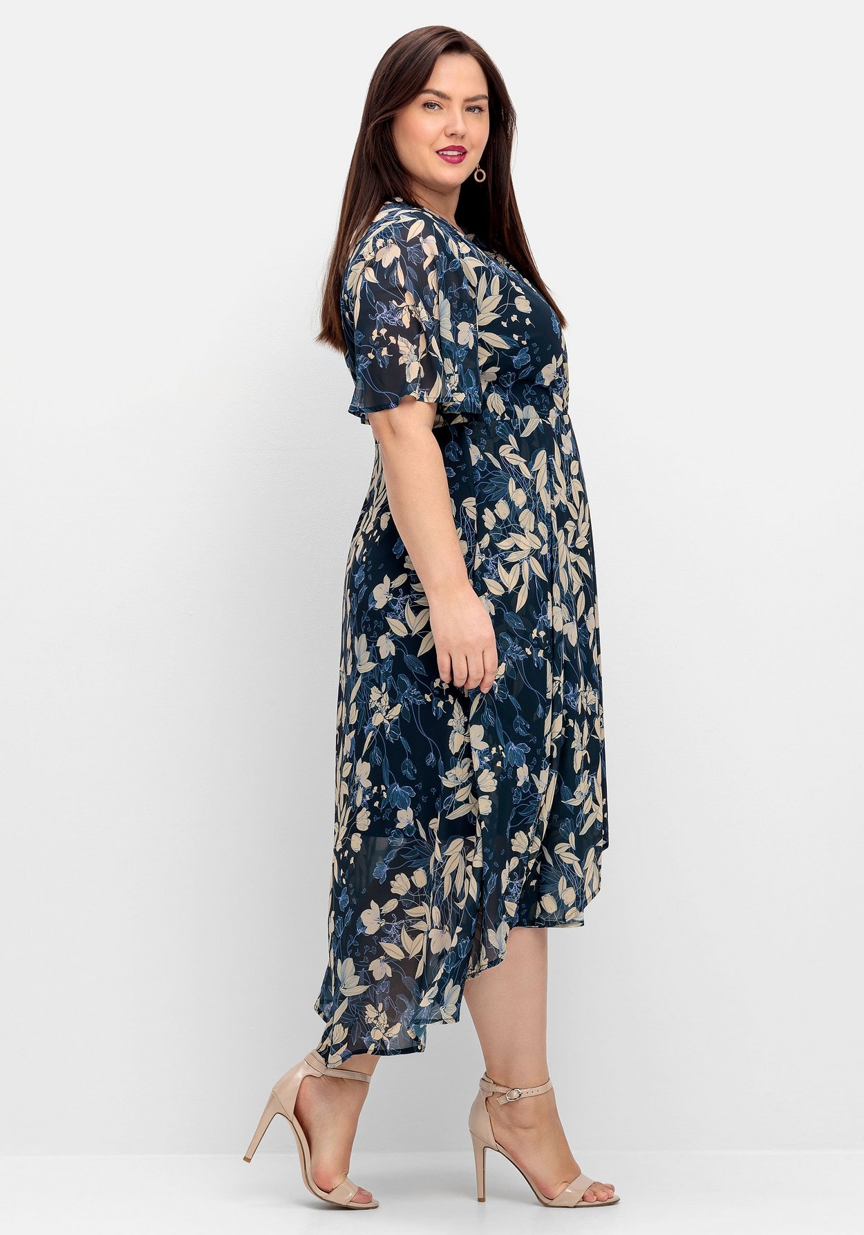 Sheego Abendkleid »Chiffonkleid aus Chiffon, in Wickeloptik«