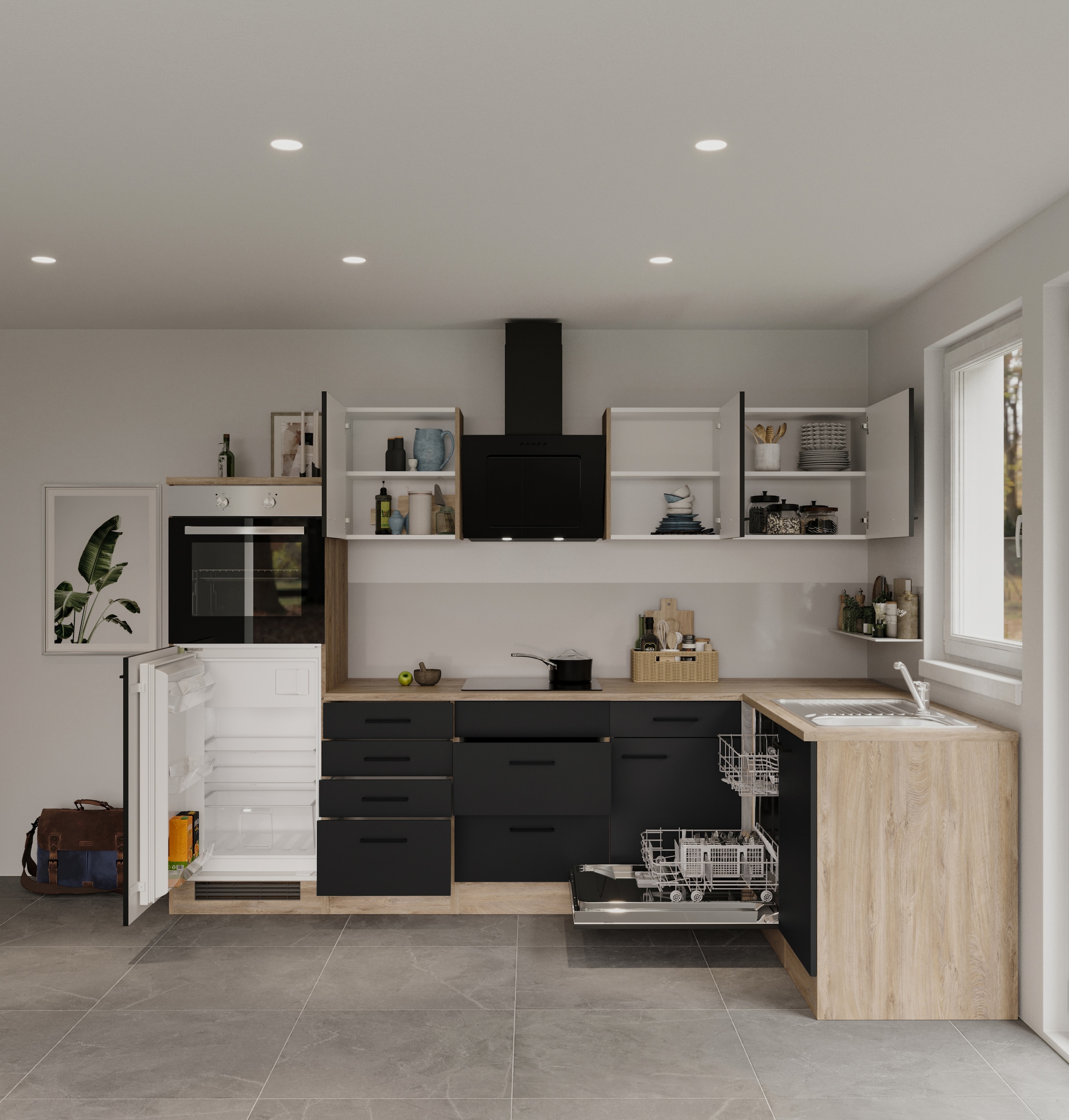 Flex-Well Küche »Capri«, mit und ohne E-Geräten erhältlich, Gesamtbreite  280x170 cm kaufen | UNIVERSAL | Spülenschränke