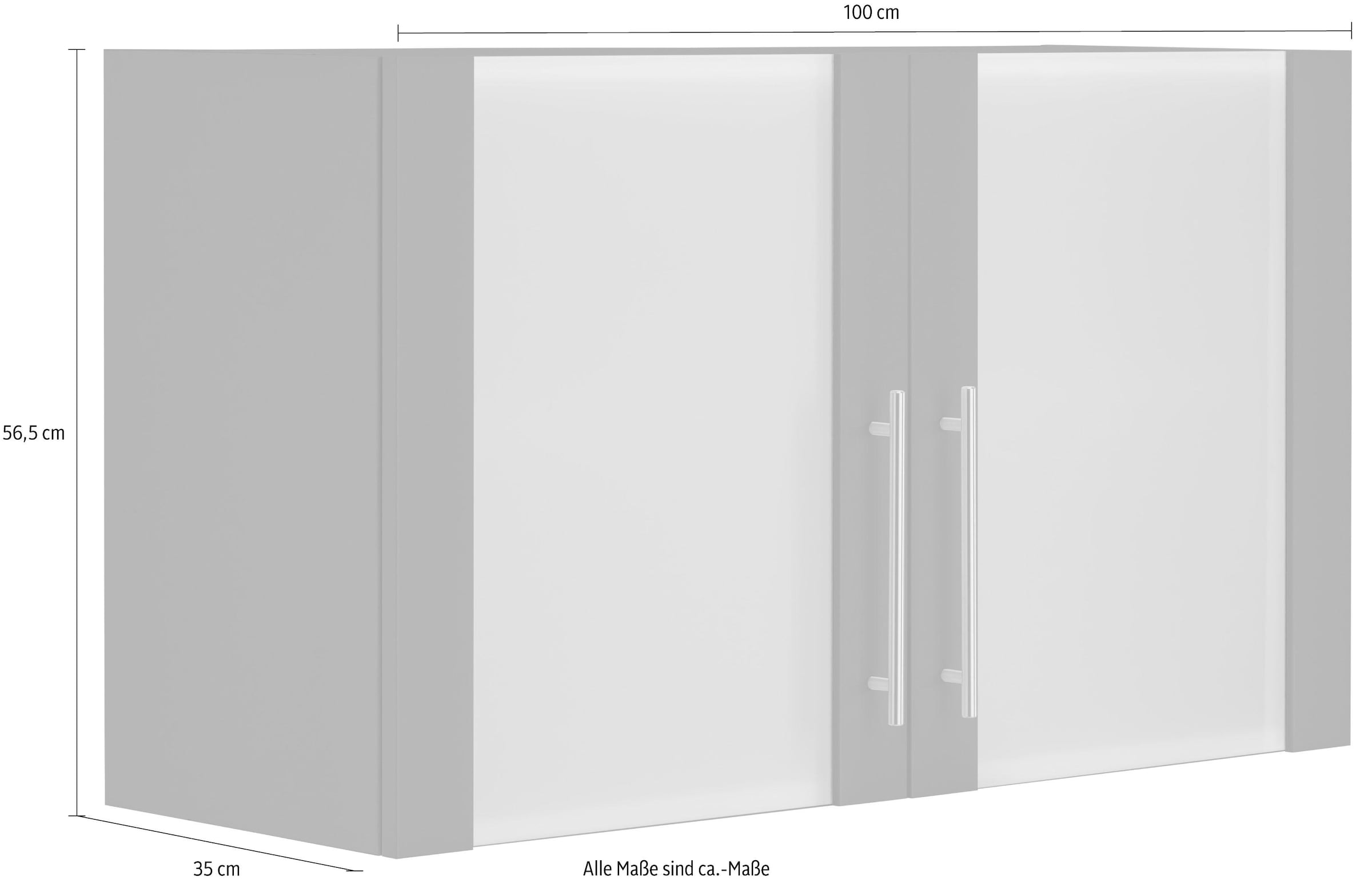 wiho Küchen Glashängeschrank »Cali, TOPSELLER« Front mit Glaseinsatz