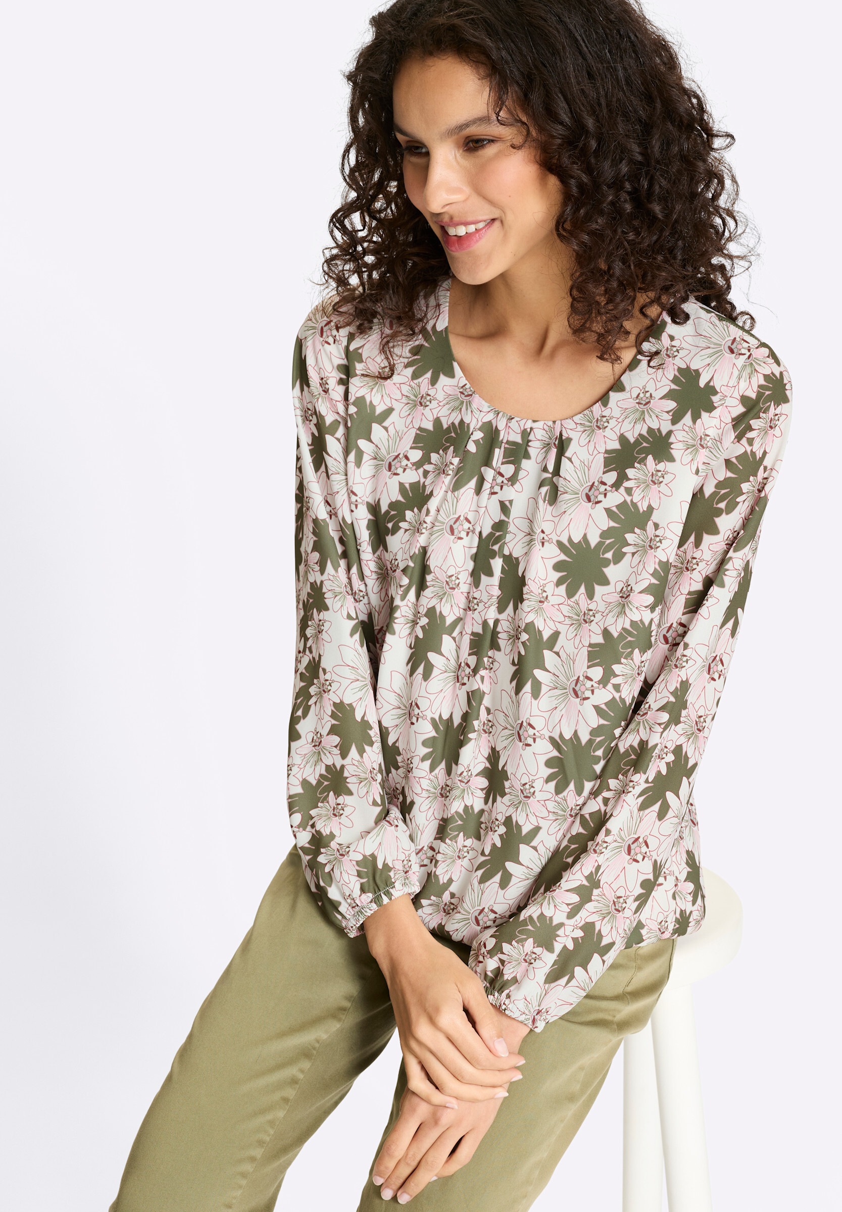 heine Schlupfbluse »Druckbluse Schlupfbluse mit Jerseyfutter«