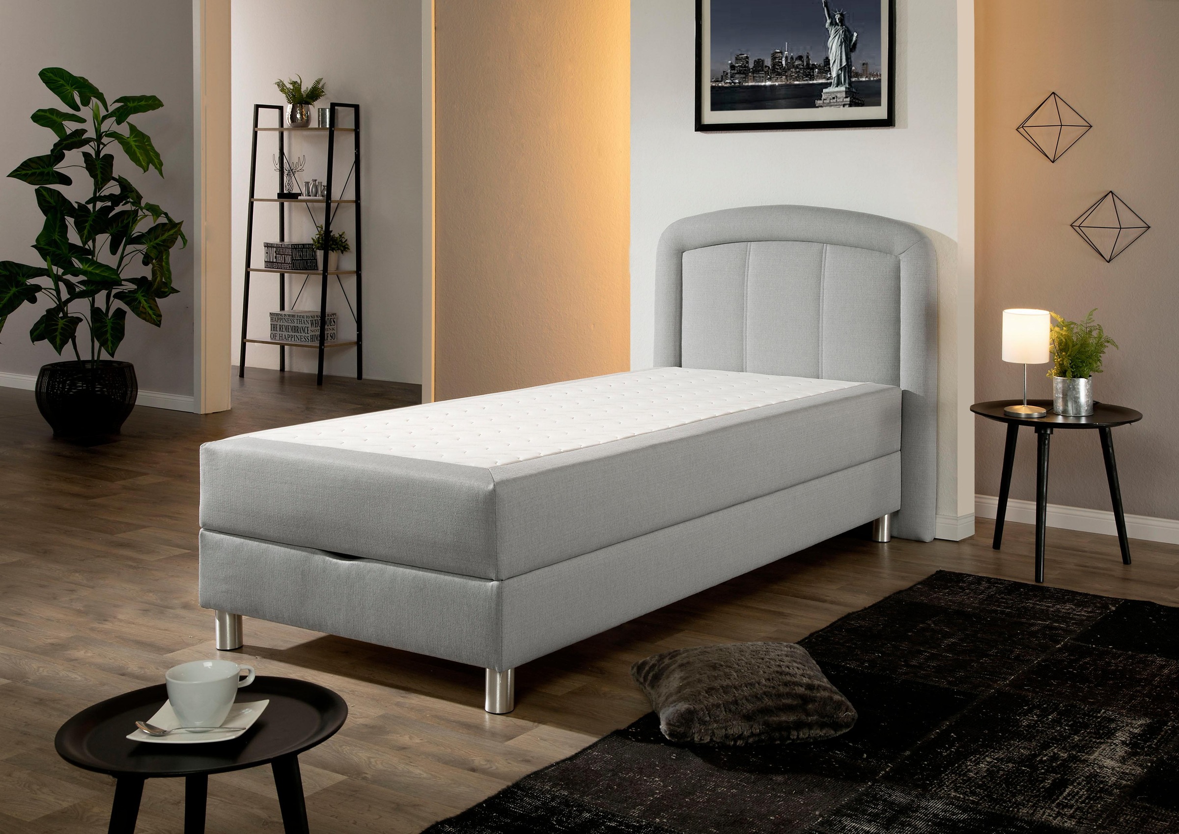 Maintal Polsterbett »Lucas« mit Bettkasten, in 4 Breiten und wahlweise 2 Matratzenarten