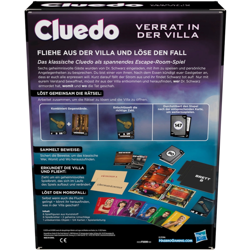 Hasbro Spiel »Hasbro Gaming, Cluedo Verrat in der Villa«