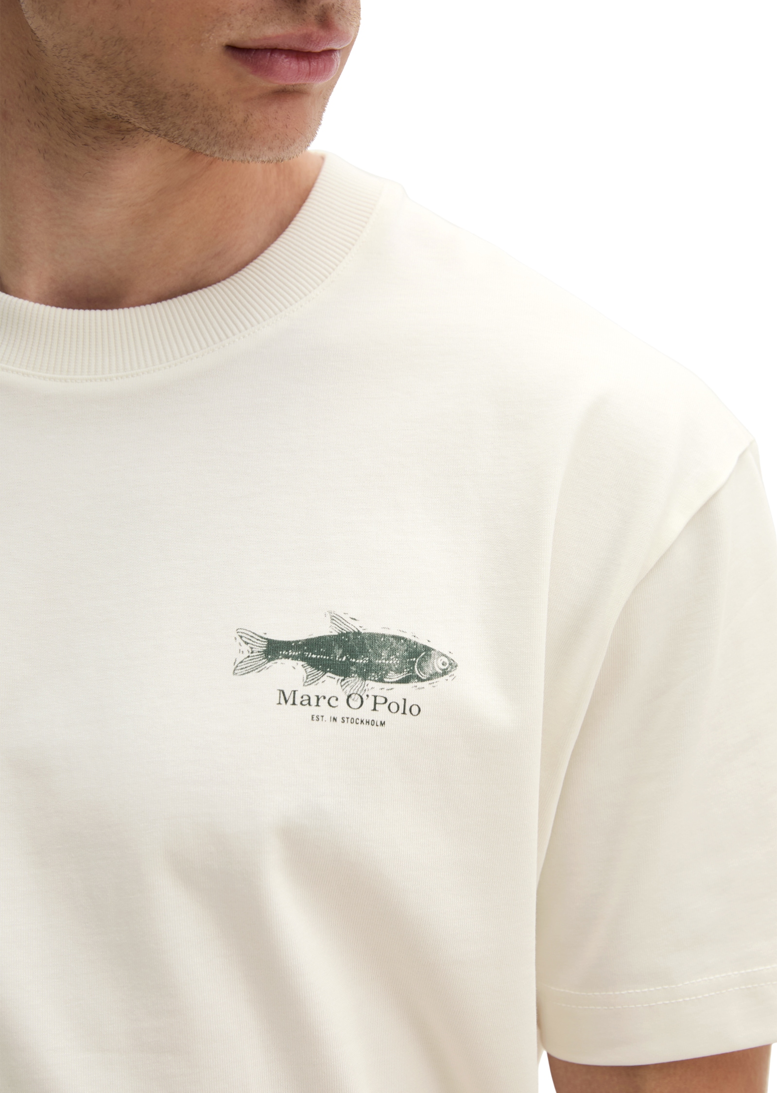 Marc O'Polo T-Shirt loose mit Seafood-Rückenprint