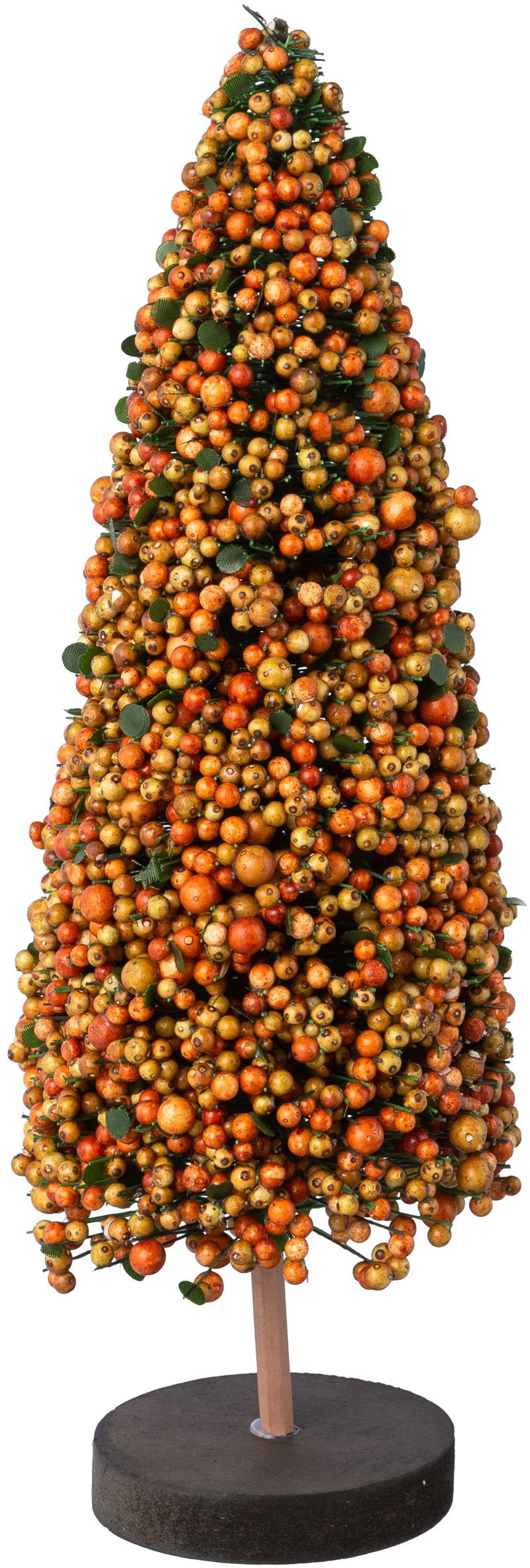 Creativ deco Dekobaum »Weihnachtsdeko«, auf hochwertiger Holzbase, mit Perlen dekoriert, Höhe 30 cm