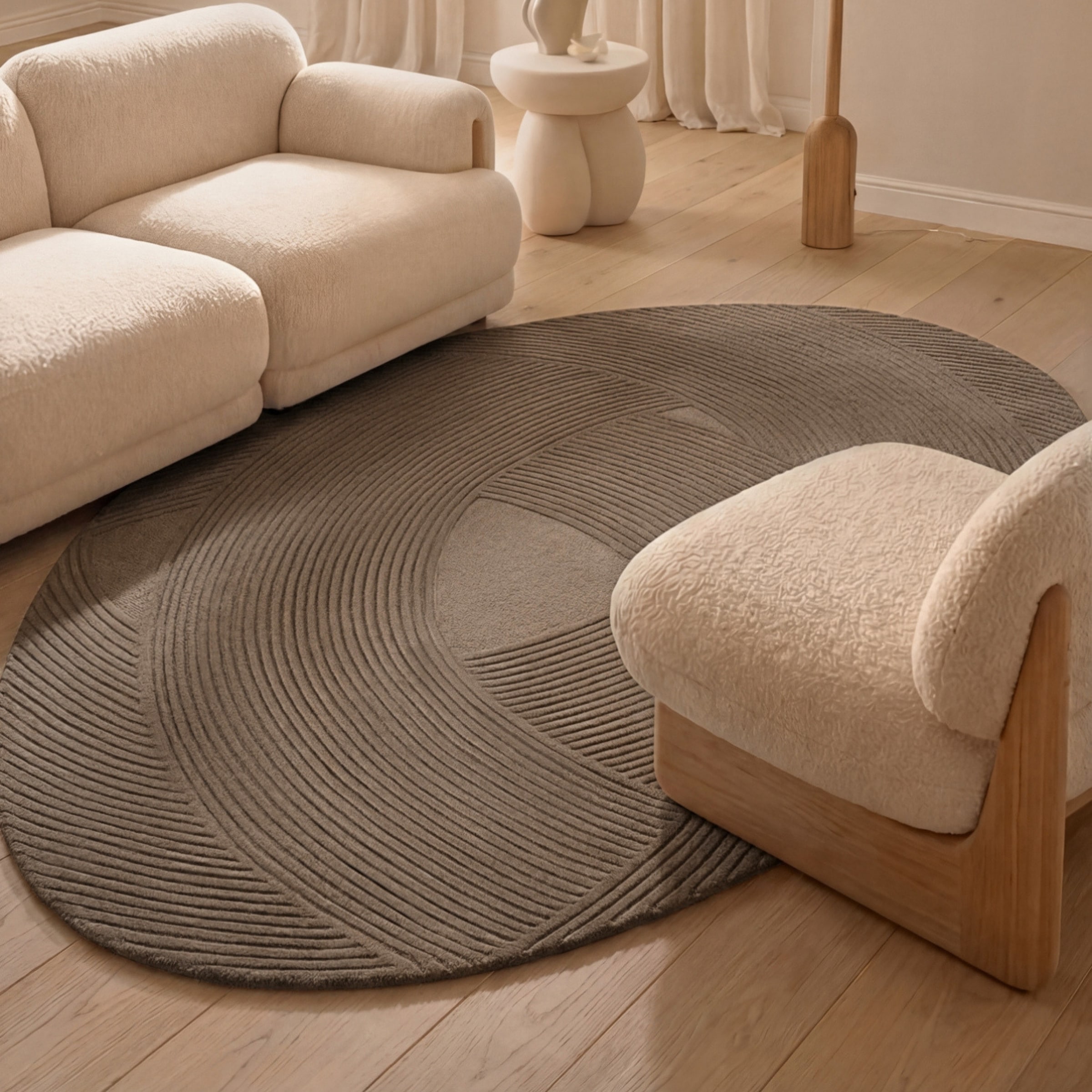 Ted Baker Wollteppich »Wollteppich Victoria« rechteckig 18 mm Höhe Naturteppich Wolle, Hoch-Tief-Design, Wohnzimmer, Schlafzimmer