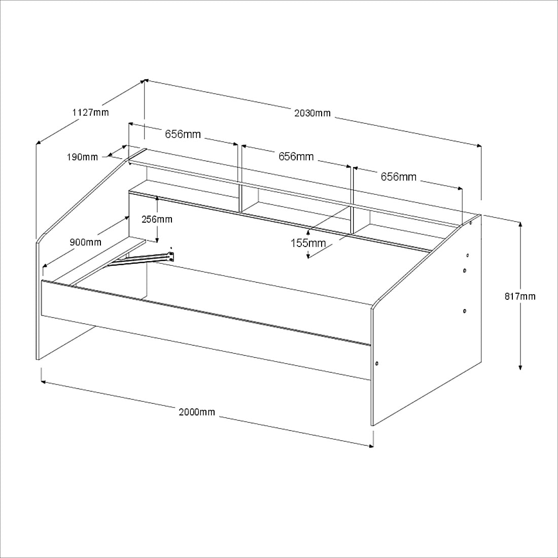 Parisot Jugendzimmer-Set »Sleep 42«, (Set, 4 tlg.), Rückwände der Fächer am Bett drehbar