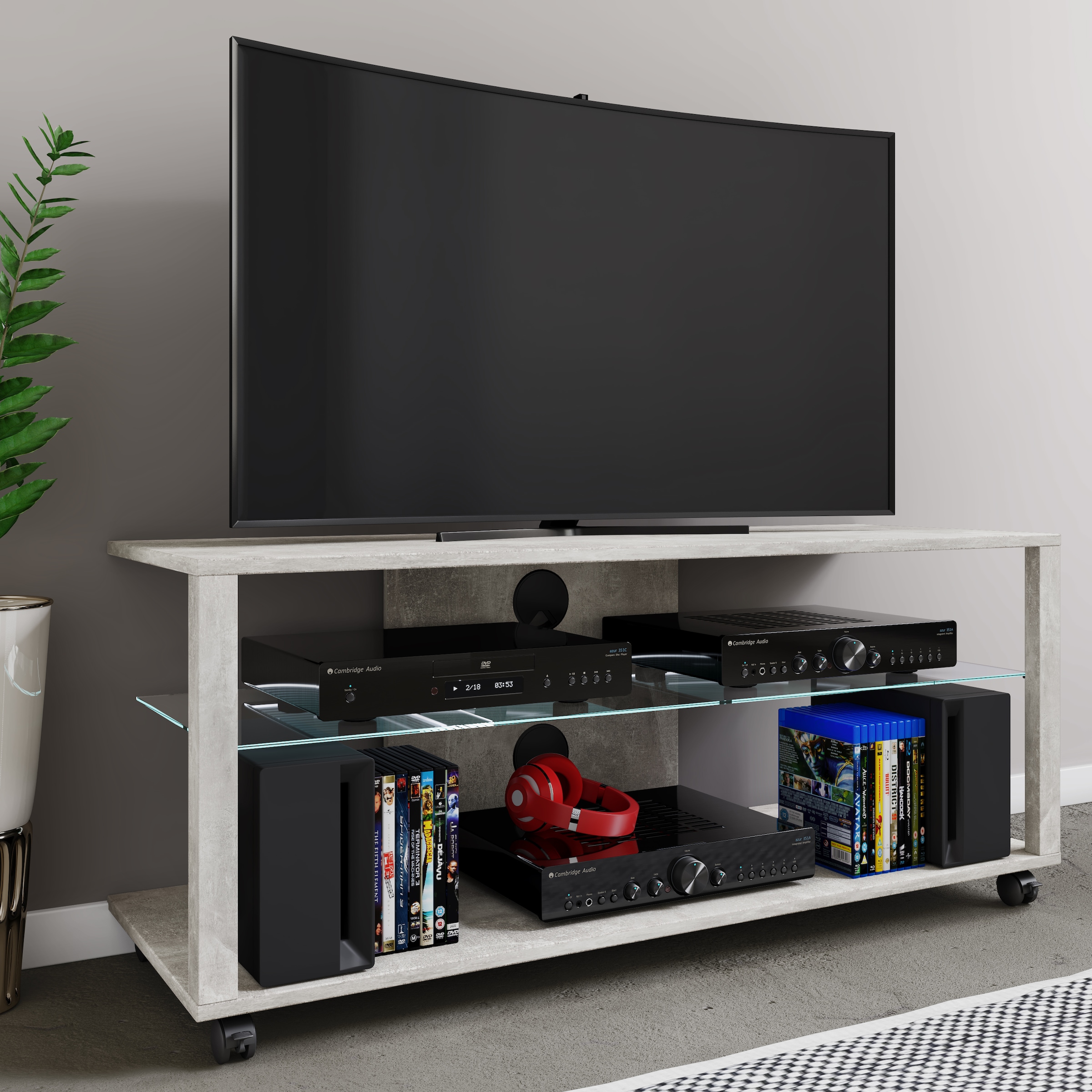 VCM Wohnzimmertisch »TV Lowboard Fernsehschrank Konsole Folas XL Rollen«