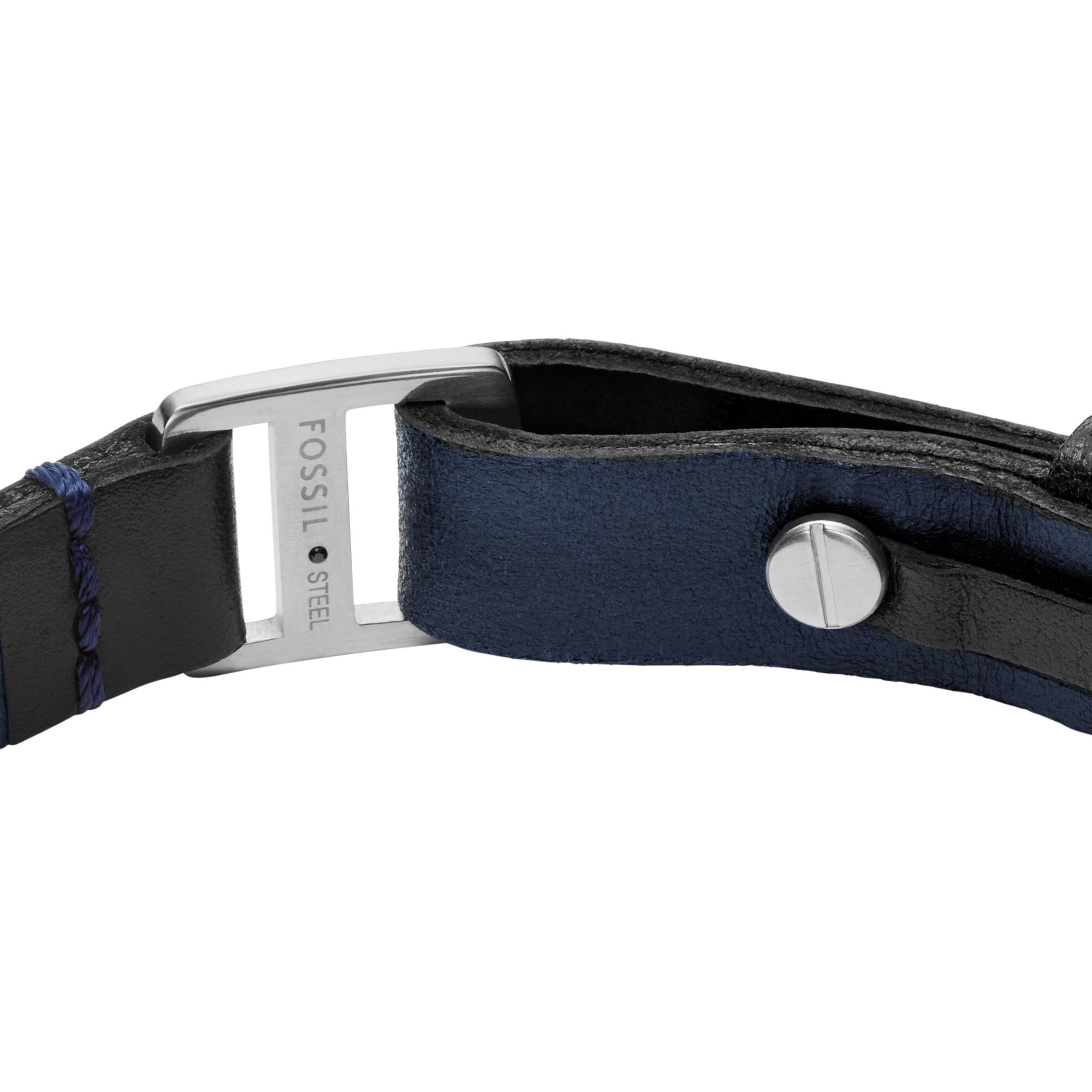 Fossil Lederarmband »Schmuck Geschenk Edelstahl, Leder MACHINE«