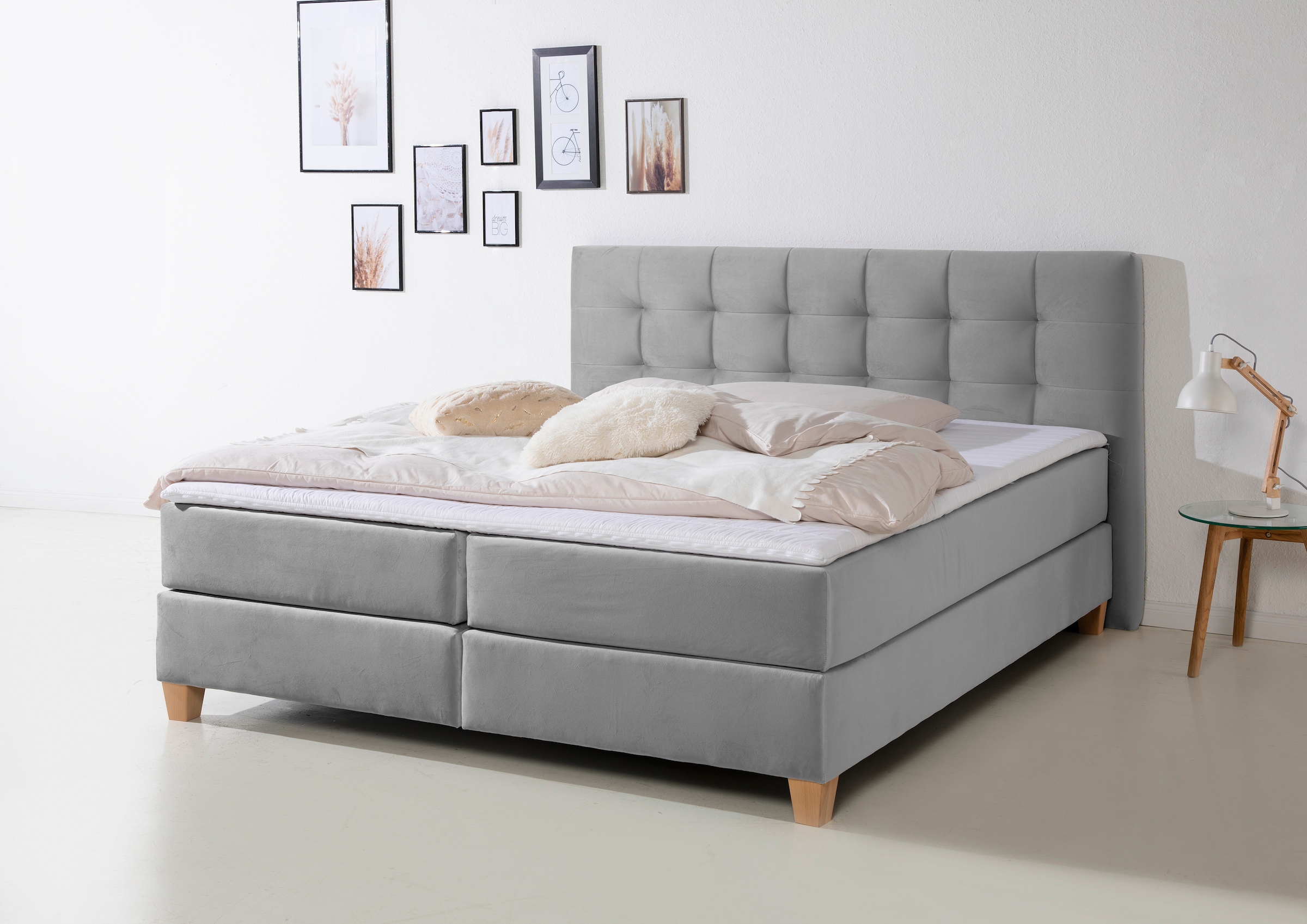 Home affaire Boxspringbett »Moulay«, inkl. Topper, in Überlänge 220 cm, 3 Härtegrade, auch in H4
