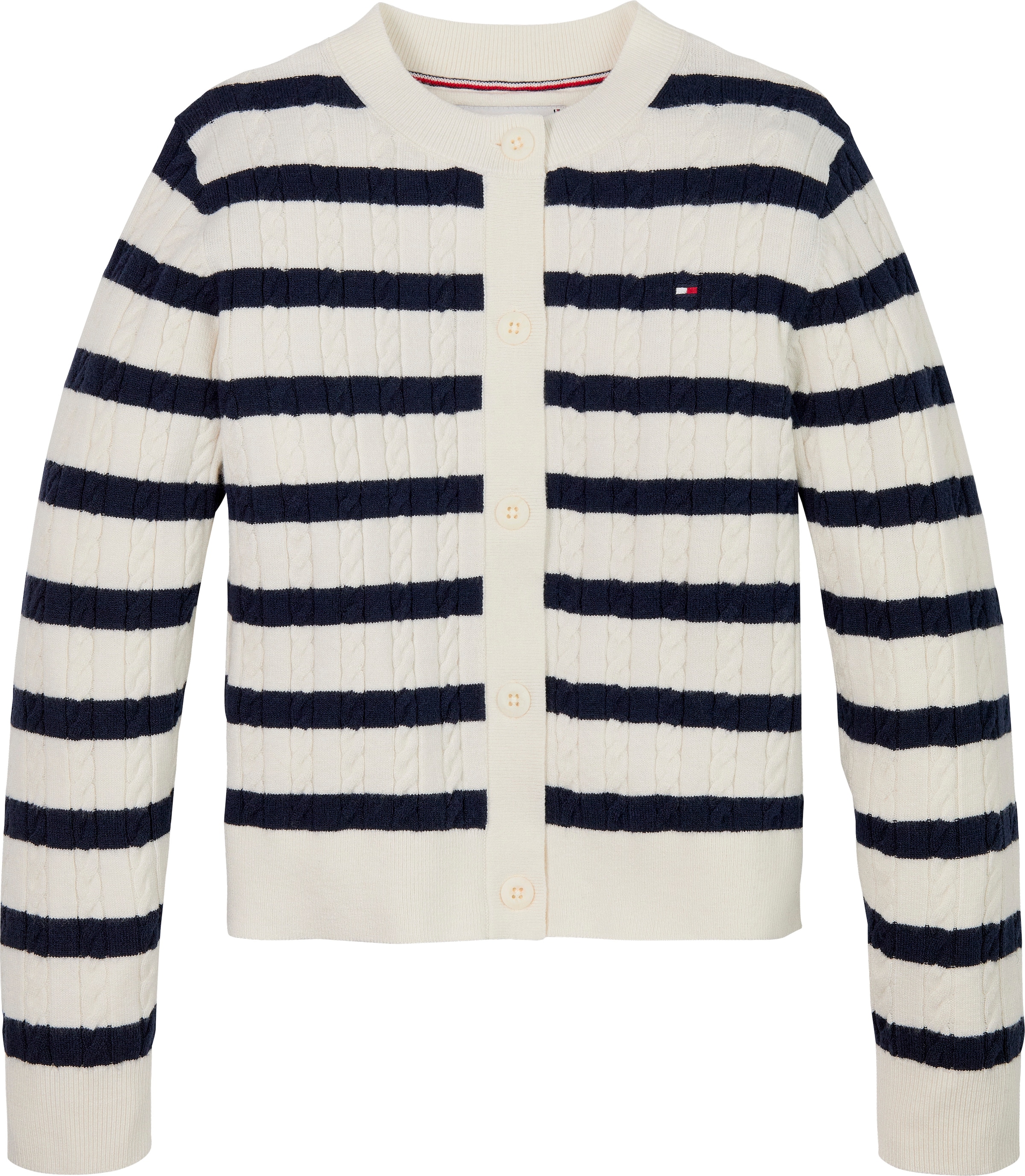 Tommy Hilfiger Strickjacke »MINI CABLE CARDIGAN«, mit kleinem Zopfmuster