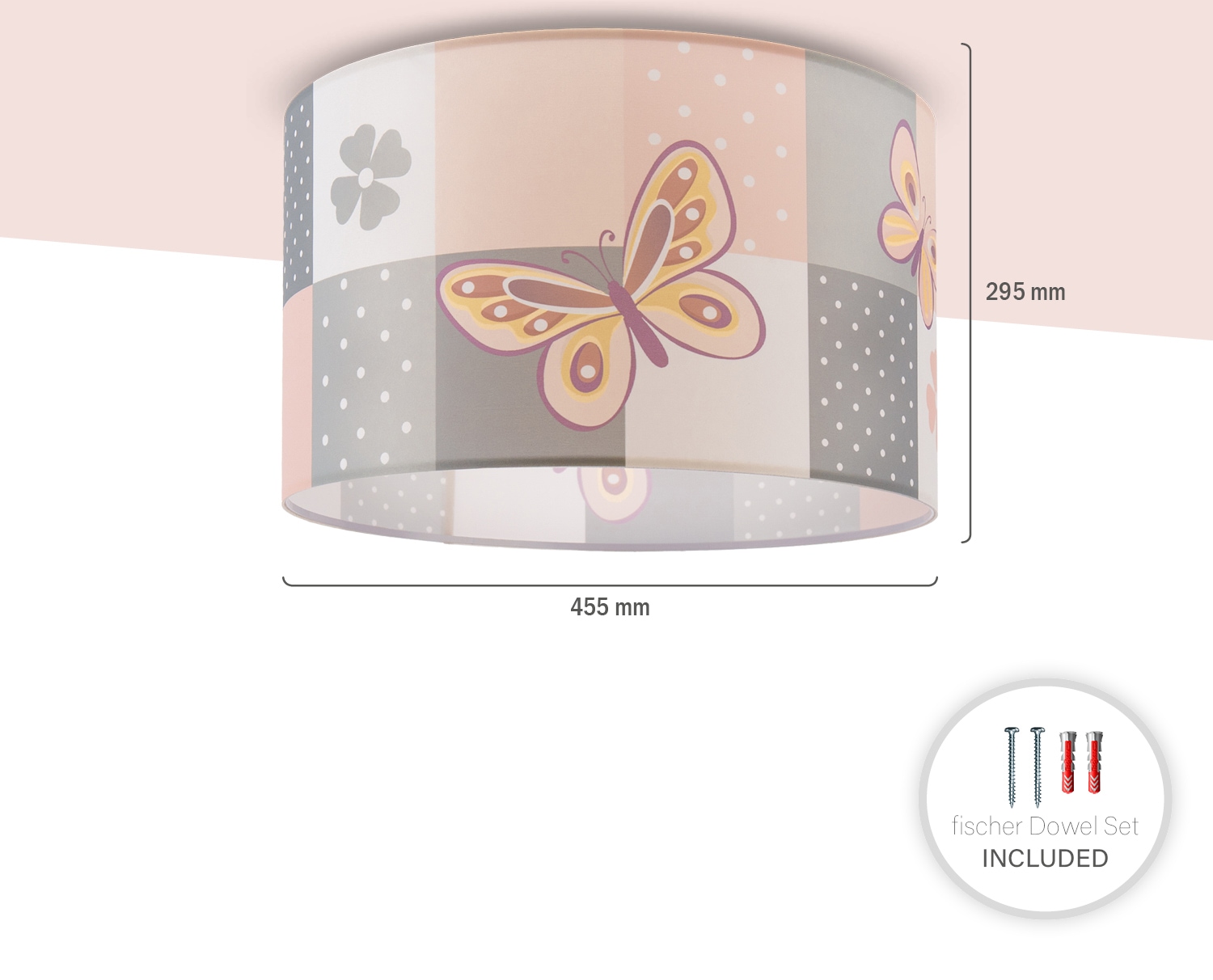 Paco Home Deckenleuchte »Cosmo 220«, 1 flammig-flammig, Lampe Kinderzimmer  Deckenlampe Rosa Schmetterling Blumen Karo E27 online kaufen | mit 3 Jahren  XXL Garantie | Pendelleuchten