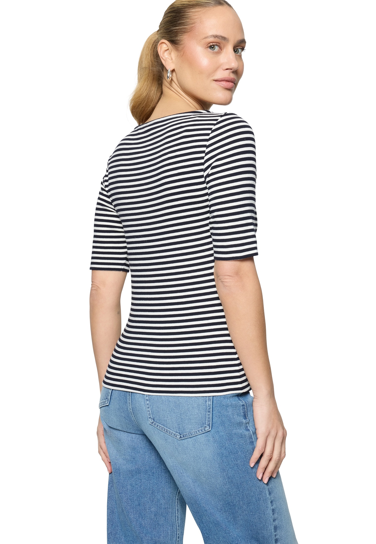 Zero Rundhalsshirt »Ringelshirt mit U-Boot Ausschnitt«
