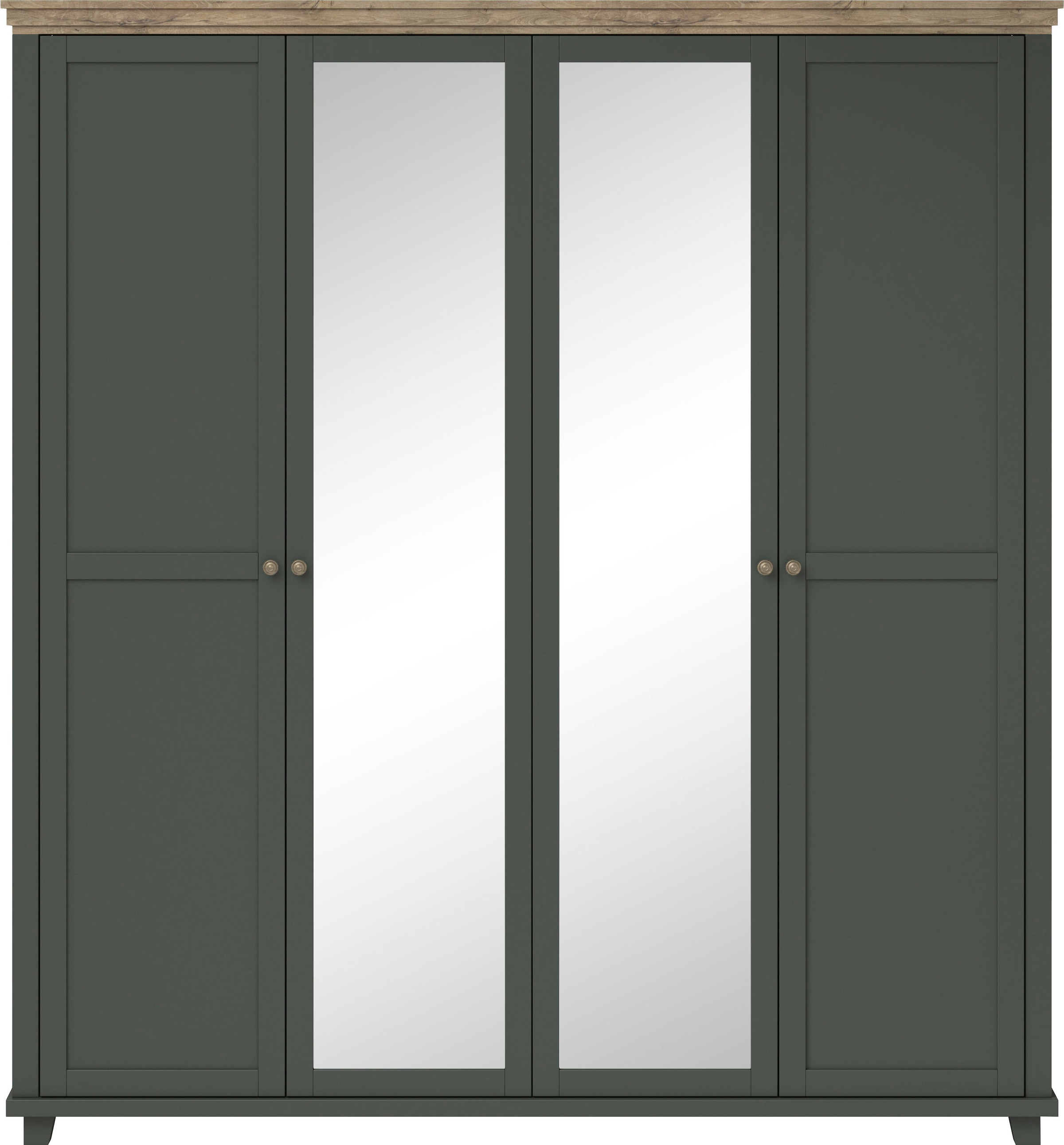 Home affaire Drehtürenschrank »Evora, Landhausschrank in 3 verschieden Größen, Türen mit Soft- Close«, Kleiderschrank mit Spiegel, aus FSC®-zertifiziertem Holzwerkstoff