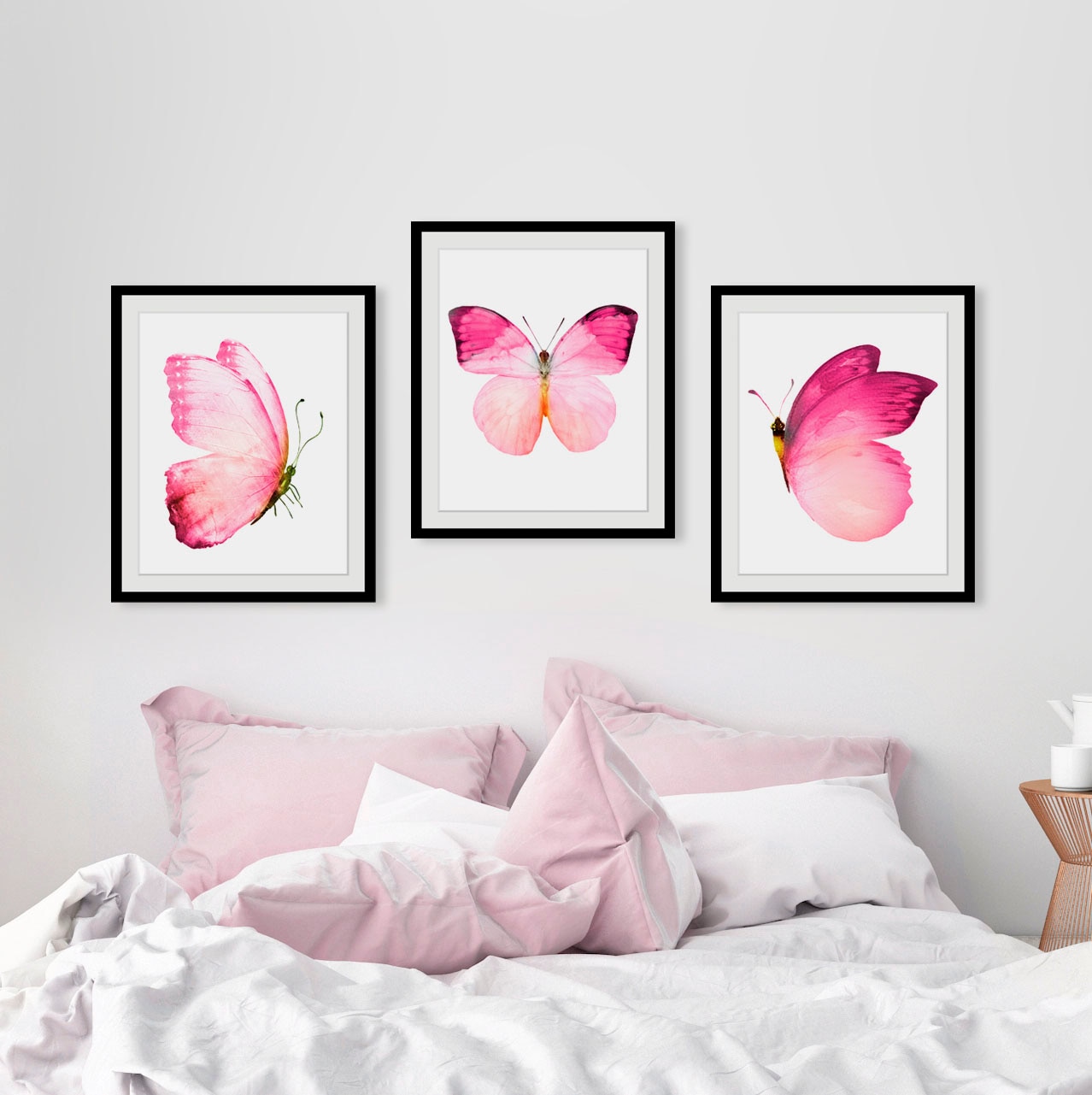 queence Bild »Jody«, Schmetterlinge-Kunst-Insekten, (1 St.), HD Premium Poster-Druck inkl. Holzrahmen