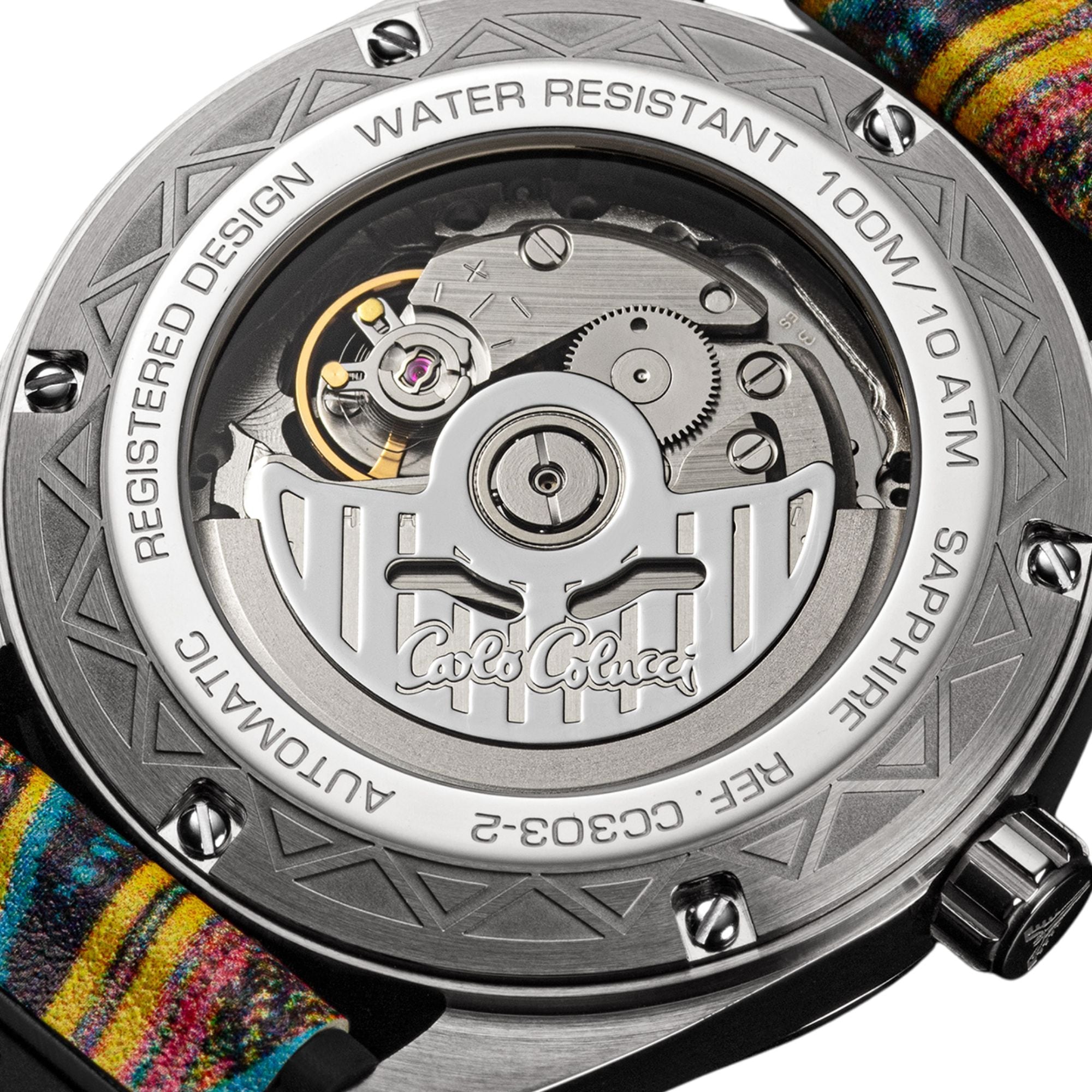 CARLO COLUCCI Automatikuhr Armbanduhr, Herrenuhr, Mechanische Uhr, Silikonarmband, analog