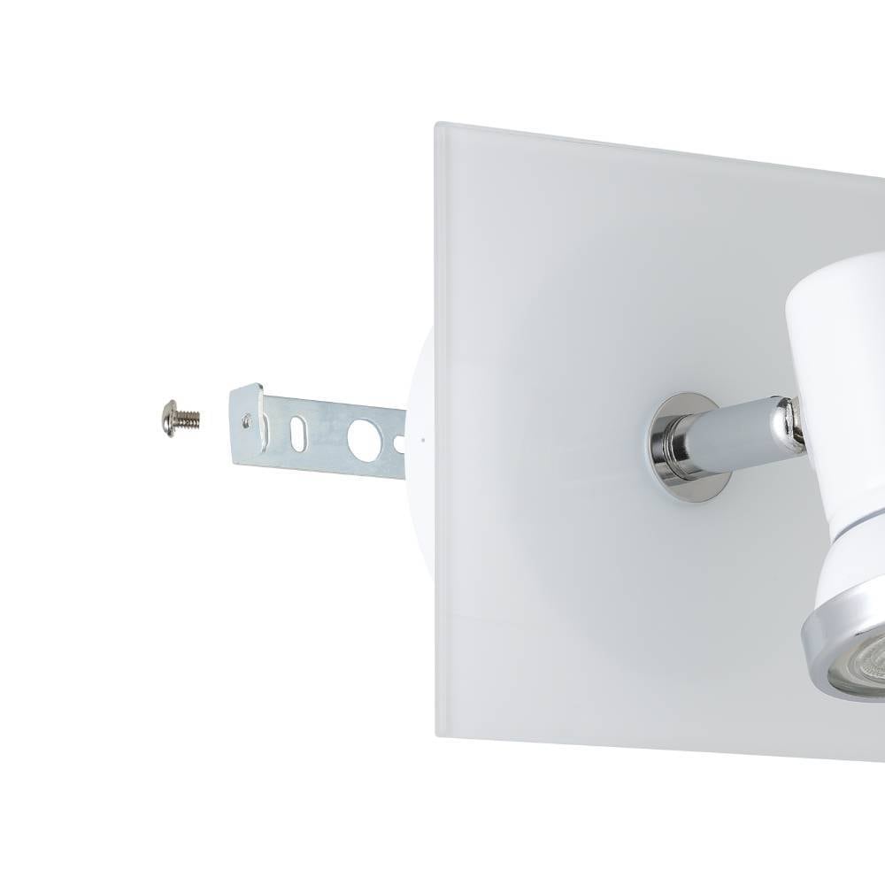 EGLO Wandstrahler »TAMARA Wandlampe, Badezimmerlampe, Spot, weiß, Chrom, GU10, IP44«, 1 flammig, Leuchtmittel GU10 | Leuchtmittel wechselbar, Feuchtraumleuchte, schwenkbarer Spot, Deckenlampe, 1flammig, 12x12cm