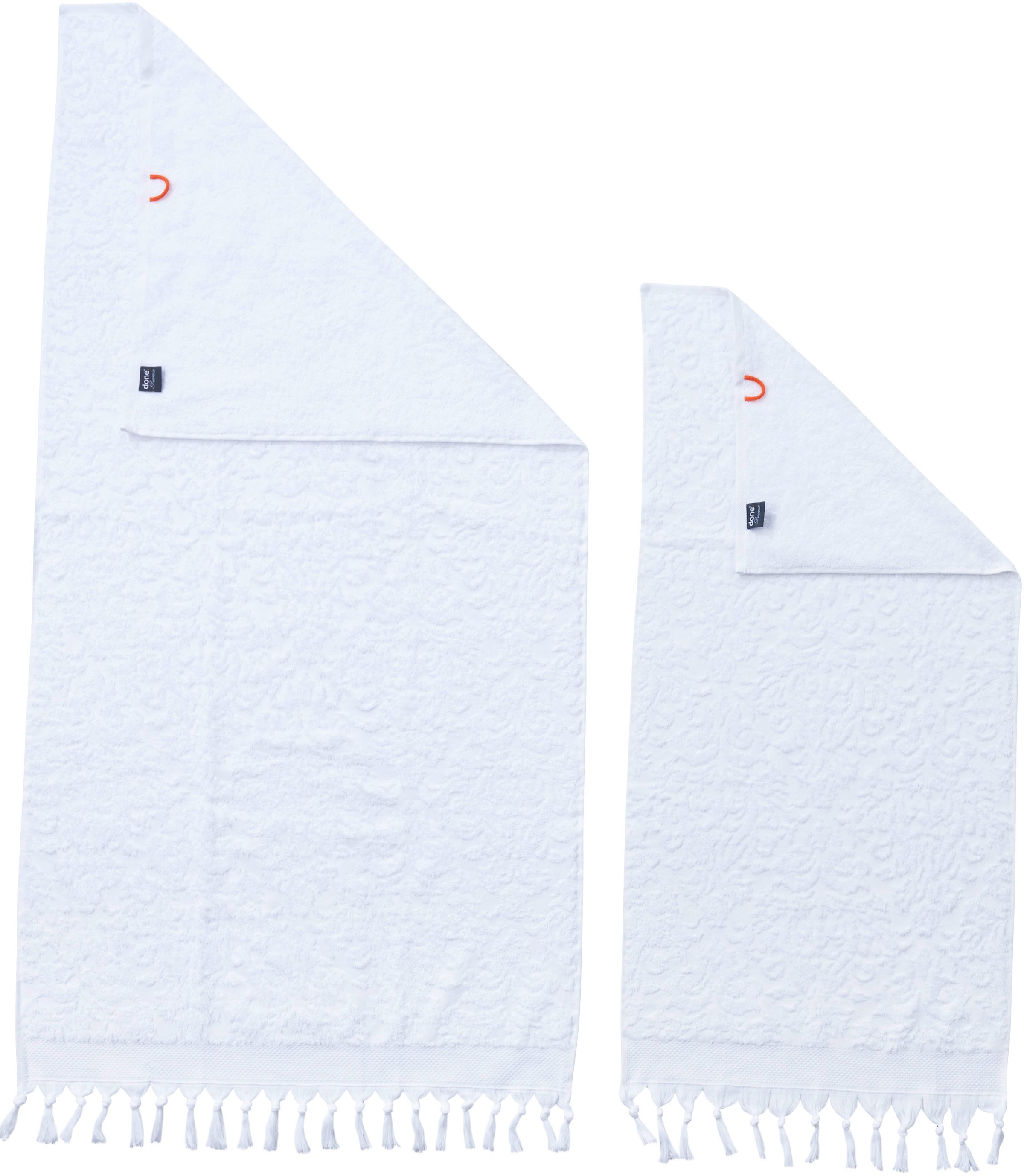 done.® Handtuch Set »Provence Ornaments«, (Set, 3 St., 1 Badetuch (70x140 cm)-2 Handtücher (50x100 cm), Uni-Farben, Ornamente, mit Fransen