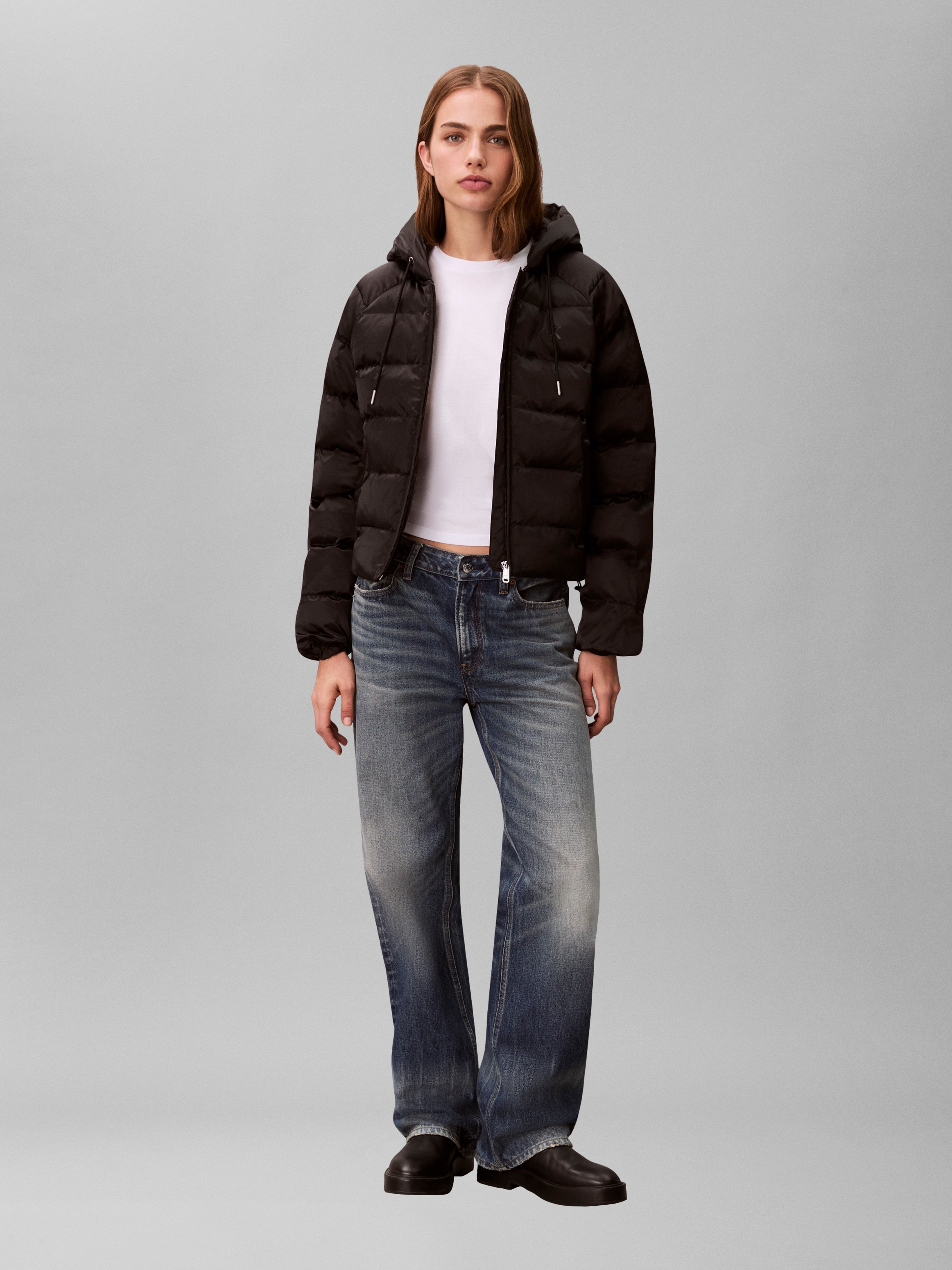 Calvin Klein Jeans Steppjacke mit Kapuze Regular fit mit Rundhalsausschnitt