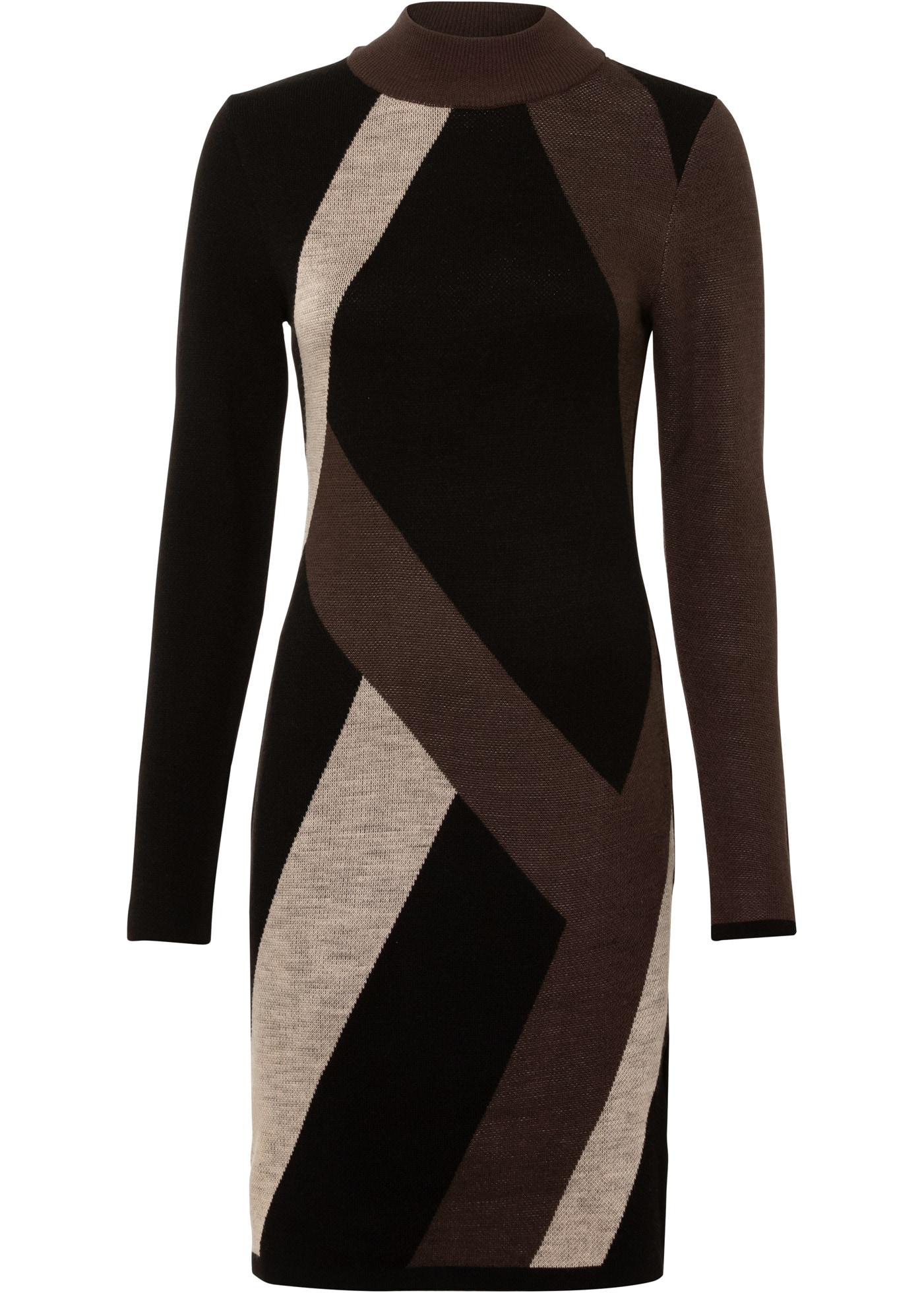 bonprix Strickkleid Jacquard-Strickkleid mit modernen Streifen