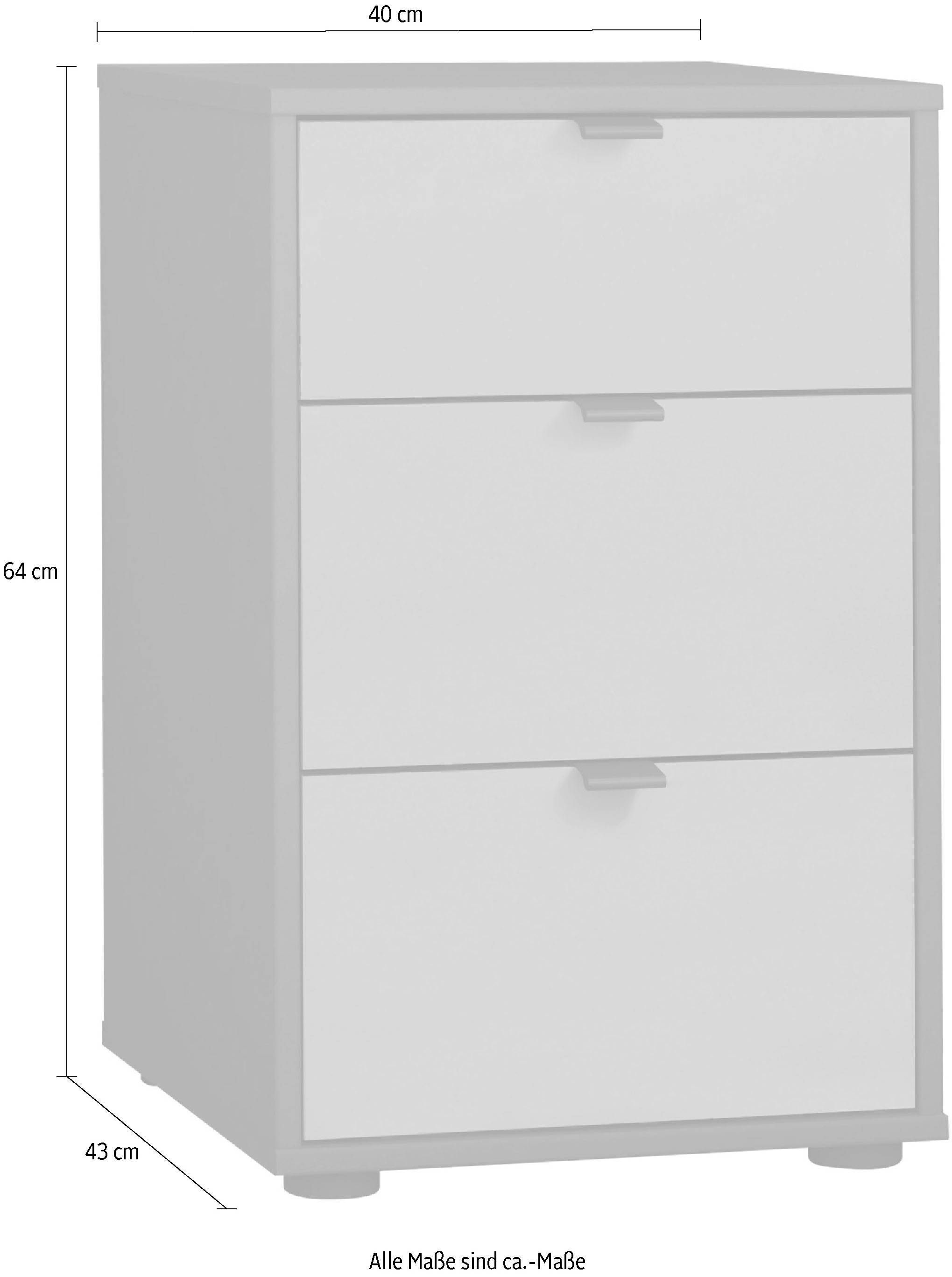 WIEMANN Nachtkonsole »Nizza«, (Set, 2 St.), vormontiert, mit Soft-Close und Glasfront