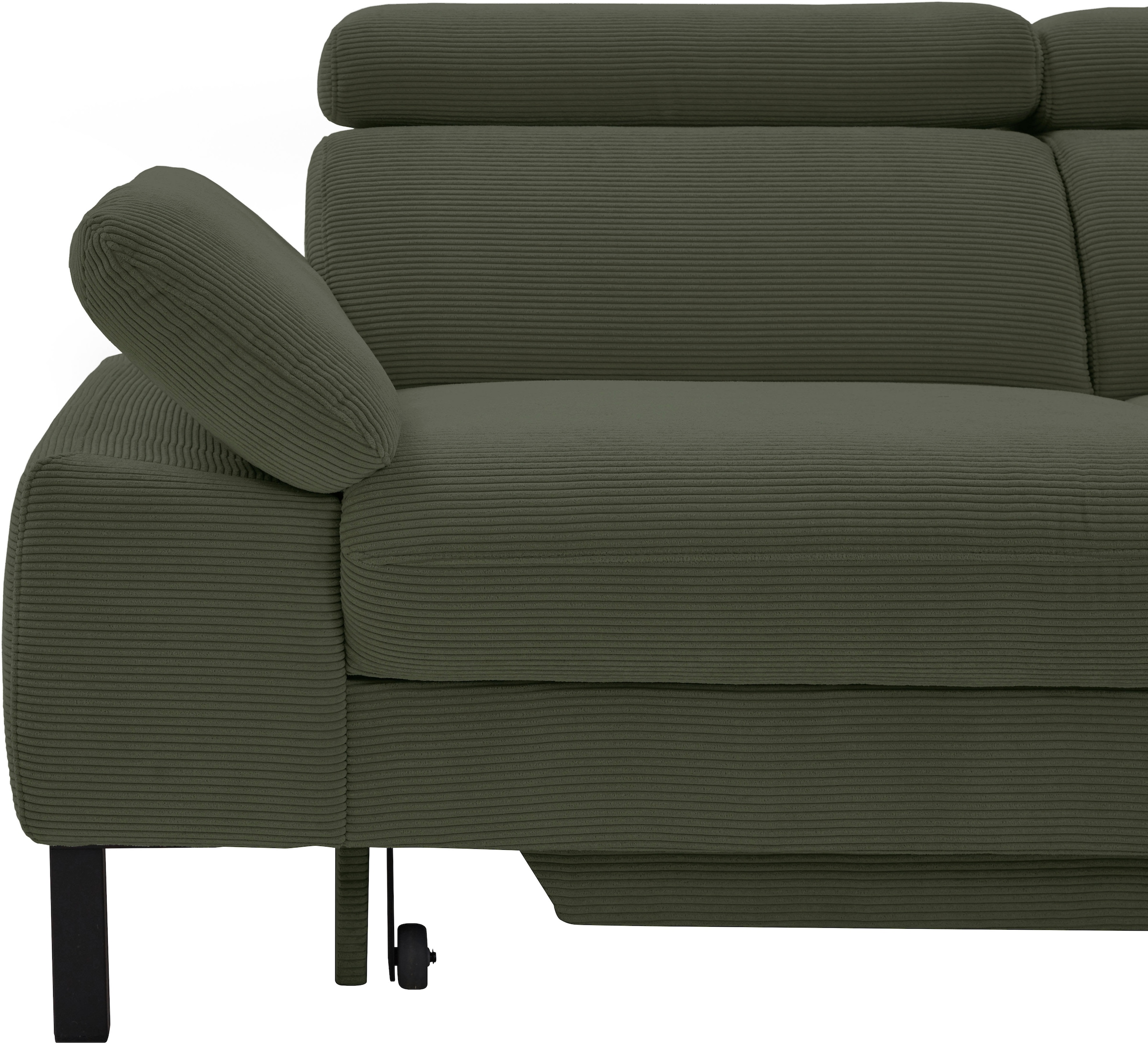Home affaire Ecksofa »Arnayon mit Querschläfer-Bettfunktion, Schlafsofa, großer Bettkasten«, manuelle Kopfteilverstellung, Tonnentaschen-Federkern, Feincord L-Form