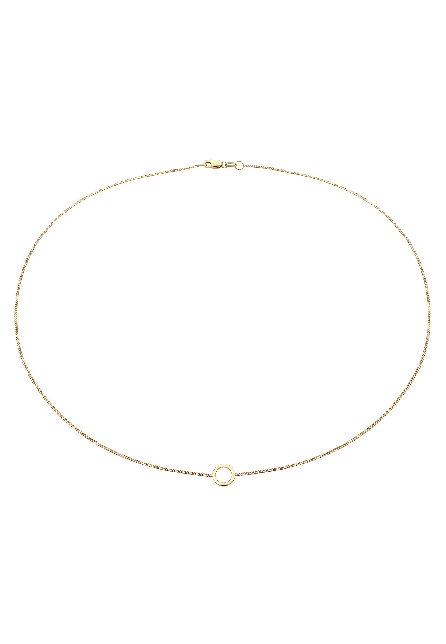 Elli Premium Kette mit Anhänger »Halskette Choker Kreis 375 Gelbgold«