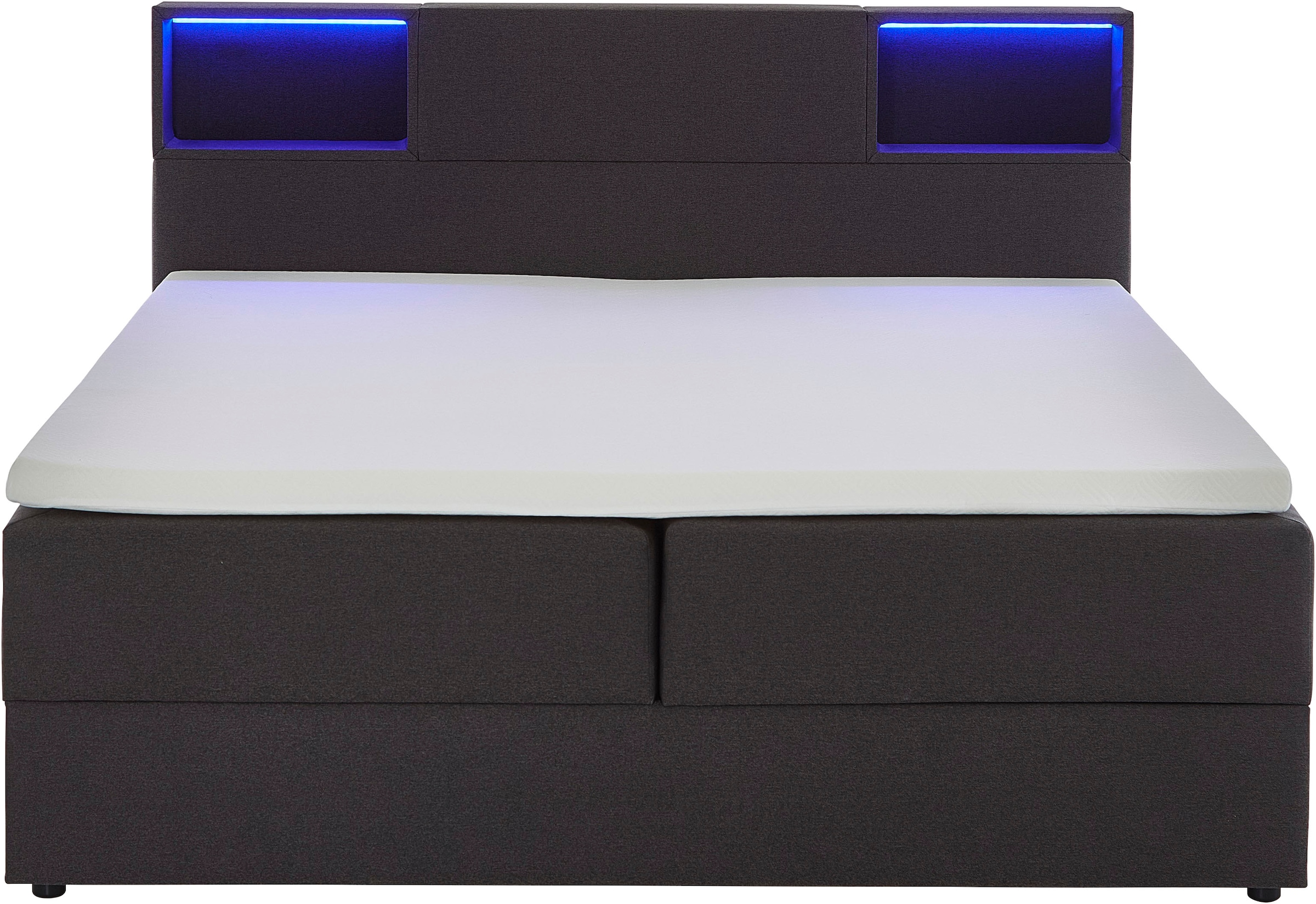 meise.möbel Boxspringbett »Caja mit Bettkasten und Topper«, mit LED ausgestattetes Ablagefach im Kopfteil
