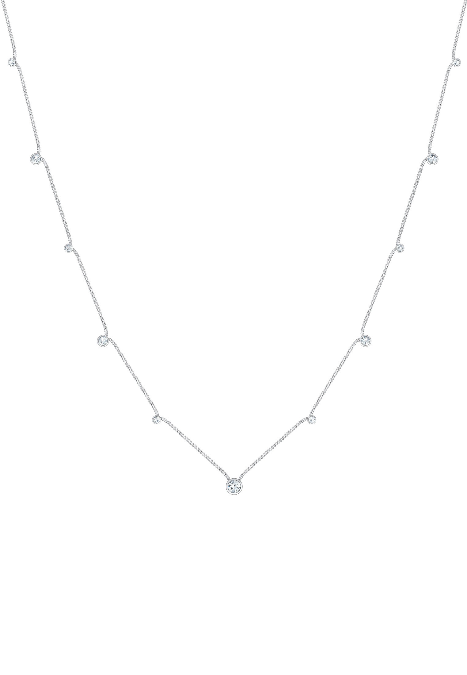 Elli Silberkette »Halskette Glas Kristalle Weiß 925 Sterling Silber«