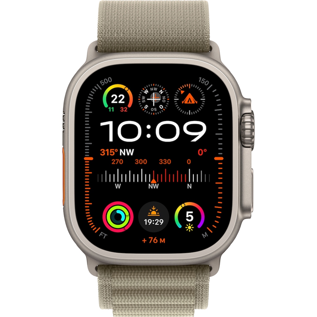 Apple Smartwatch »Watch Ultra 2 GPS 49 mm + Cellular Titanium S«, (Watch OS 10)
