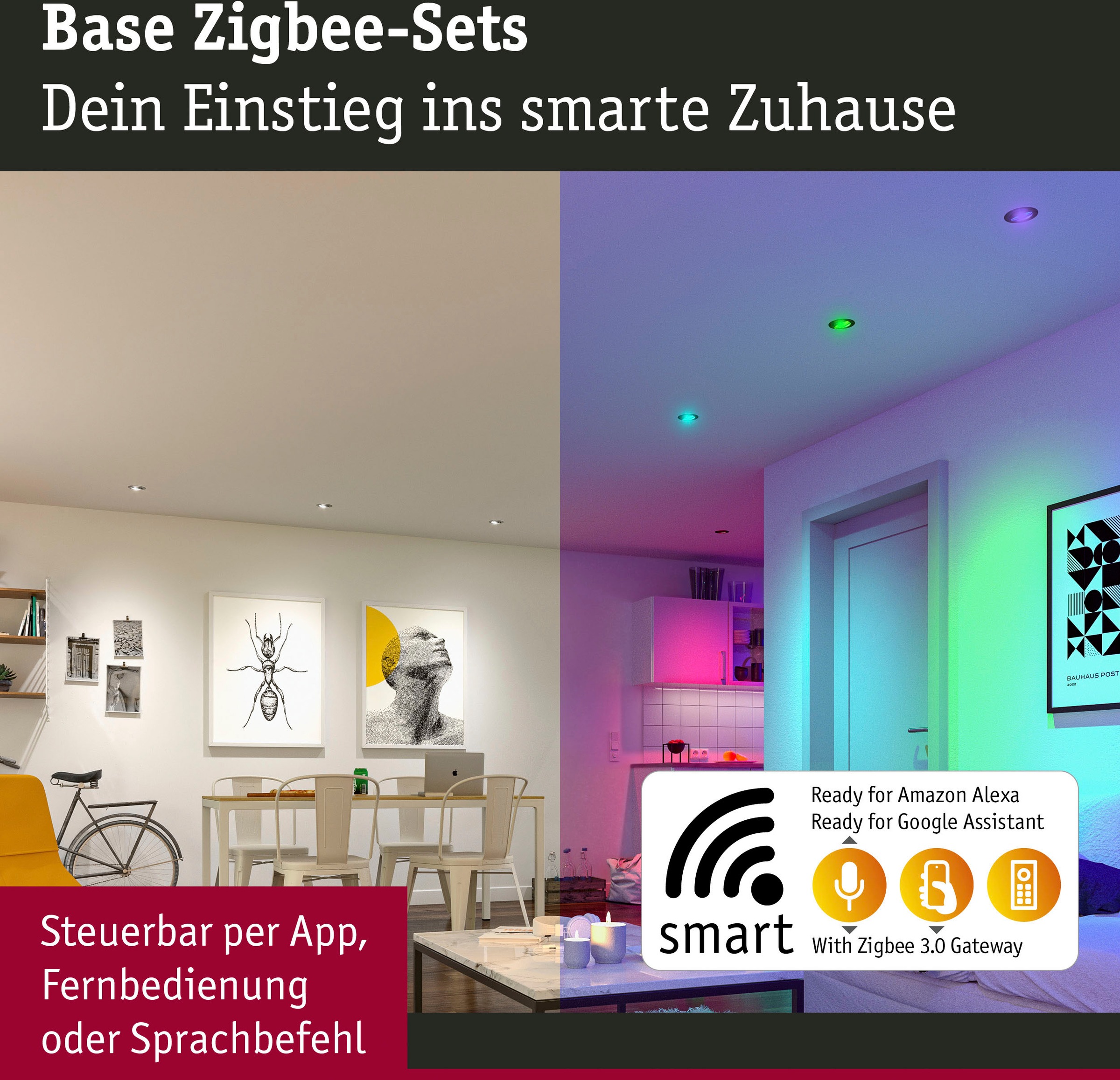 Paulmann LED Einbauleuchte »Base 230V 420lm«, 1 flammig-flammig, Zigbee RGBW
