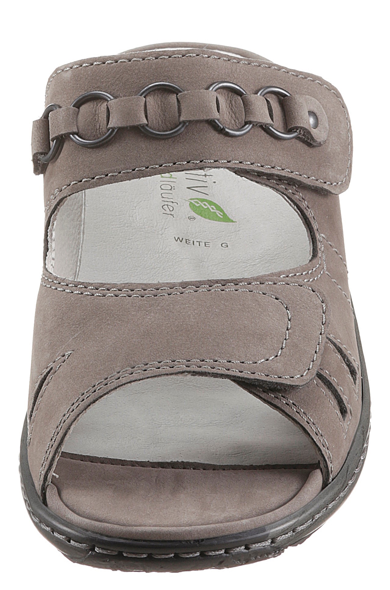 Waldläufer Pantolette »GARDA«, Keilabsatz, Sommerschuh, Schlappen mit Schmuckapplikation, Weite G